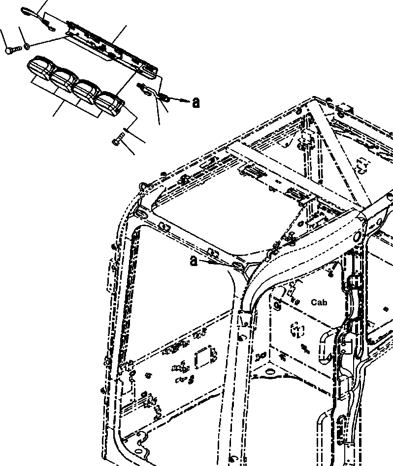 Excavators Komatsu / PC88MR-8 S/N A90001-UP(PC88MR8) / E0310-004001 WORKING LAMP WITH 4 ADDITIONAL FRONT LAMPS(E-033 : E0310-004001)