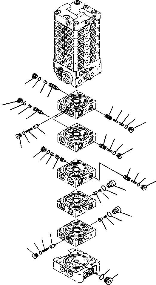 Excavators Komatsu / PC88MR-8 S/N A90001-UP(PC88MR8) / H0120-003012 MAIN CONTROL VALVE WITH 2 ADDITIONAL ACTUATORS (12/27)(H-083 : H0120-003012)