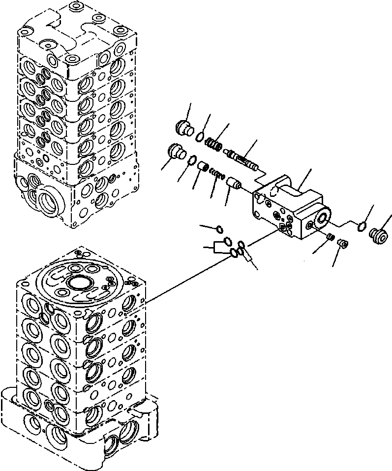 Excavators Komatsu / PC88MR-8 S/N A90001-UP(PC88MR8) / H0120-003020 MAIN CONTROL VALVE WITH 2 ADDITIONAL ACTUATORS (20/27)(H-099 : H0120-003020)