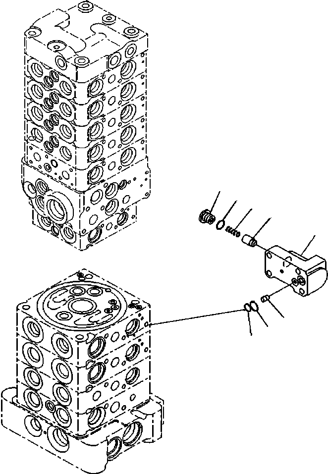 Excavators Komatsu / PC88MR-8 S/N A90001-UP(PC88MR8) / H0120-003021 MAIN CONTROL VALVE WITH 2 ADDITIONAL ACTUATORS (21/27)(H-101 : H0120-003021)