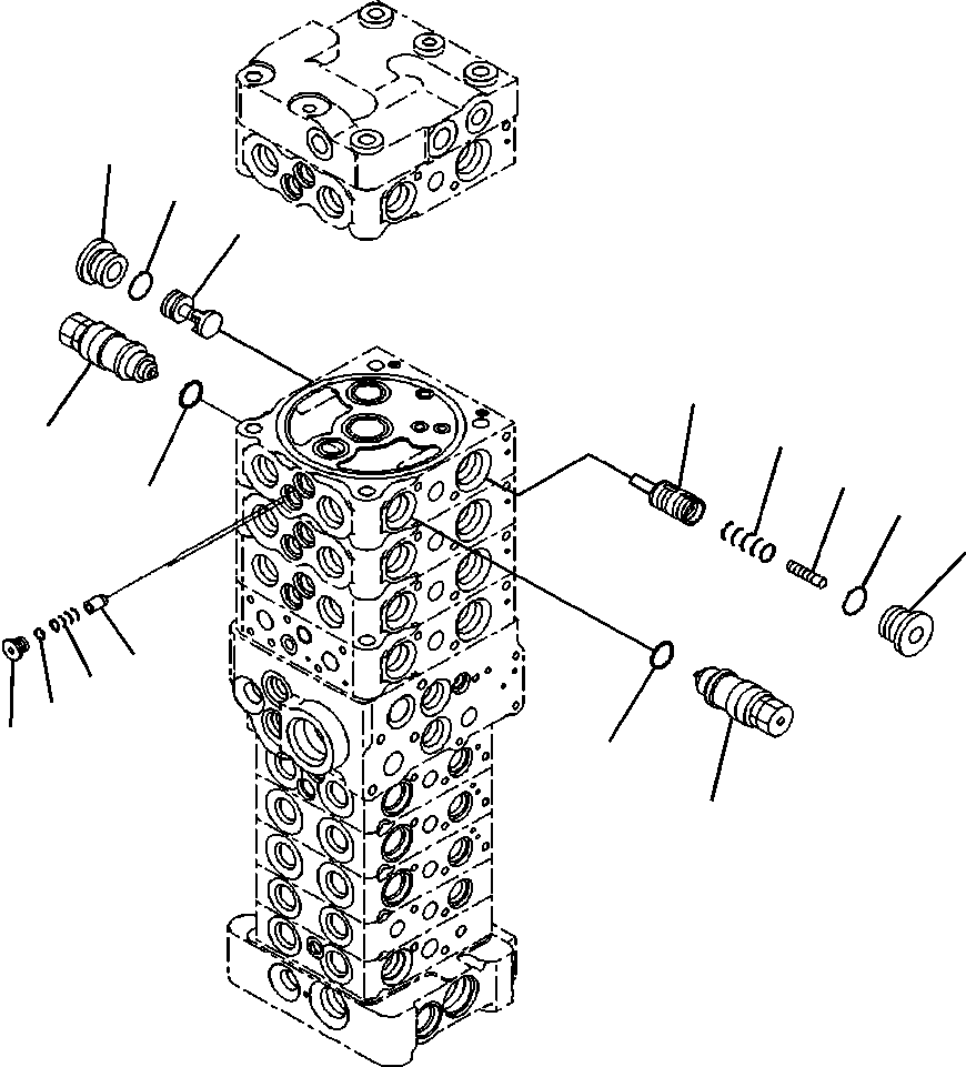 Excavators Komatsu / PC88MR-8 S/N A90001-UP(PC88MR8) / H0120-003024 MAIN CONTROL VALVE WITH 2 ADDITIONAL ACTUATORS (24/27)(H-107 : H0120-003024)