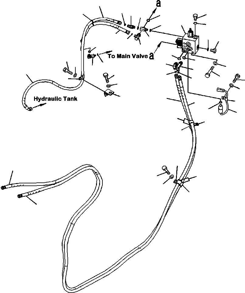 Excavators Komatsu / PC88MR-8 S/N A90001-UP(PC88MR8) / H1271-024001 HYDRAULIC PIPING QUICK COUPLER CIRCUIT(H-213 : H1271-024001)