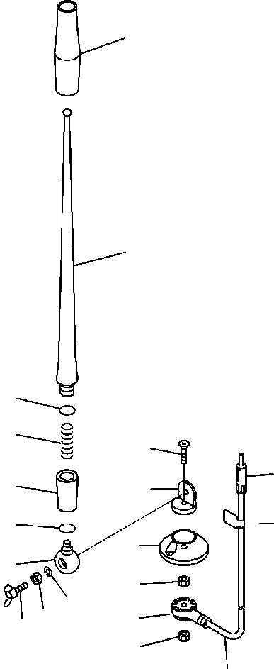 Excavators Komatsu / PC88MR-8 S/N A90001-UP(PC88MR8) / K0210-001009 OPERATOR CAB RUBBER ANTENNA(K-035 : K0210-001009)