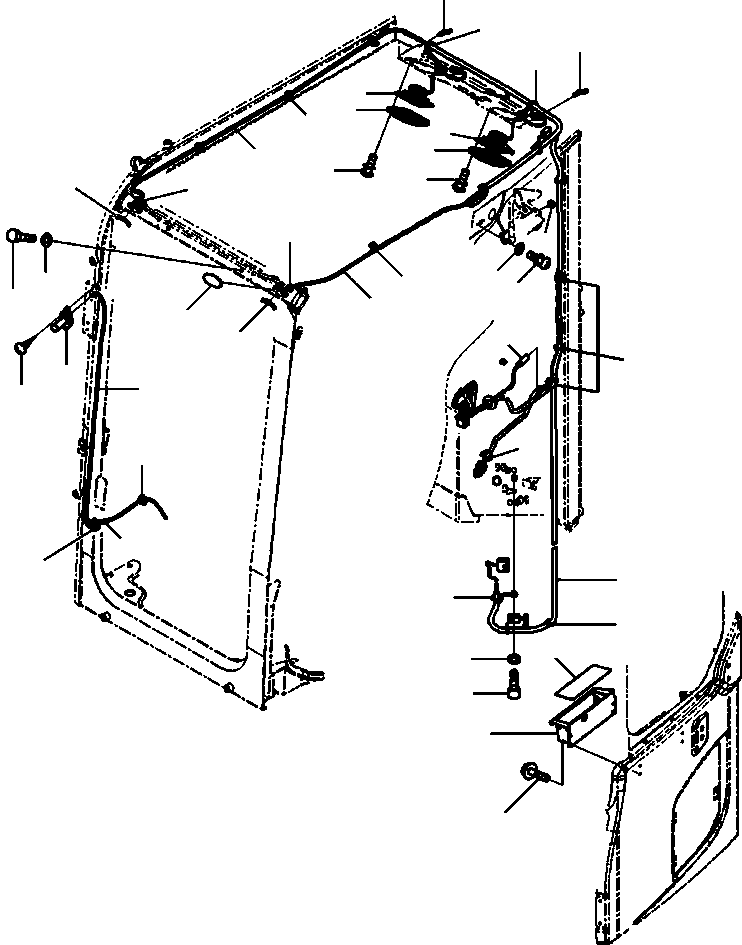 Excavators Komatsu / PC88MR-8 S/N A90001-UP(PC88MR8) / K0210-001010A OPERATOR CAB RADIO HARNESS, WINDOW WASHER HOSE, WITHOUT WORK LAMP(K-039 : K0210-001010A)