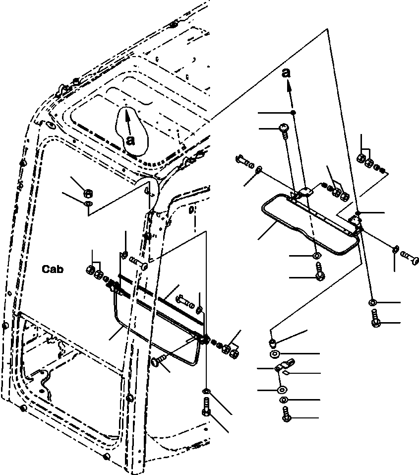 Excavators Komatsu / PC88MR-8 S/N A90001-UP(PC88MR8) / K0330-001001 SUN VISOR(K-061 : K0330-001001)