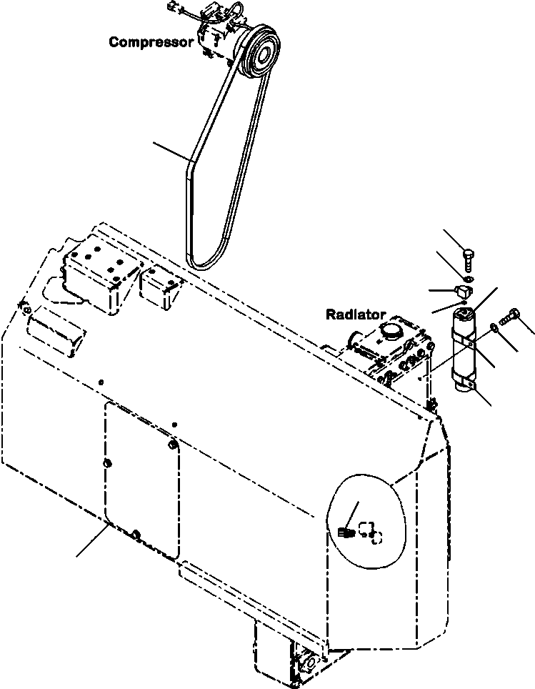 Excavators Komatsu / PC88MR-8 S/N A90001-UP(PC88MR8) / K0700-001004 AIR CONDITIONING SENSOR, RECEIVER/DRYER TANK, AND COMPRESSOR BELT(K-073 : K0700-001004)