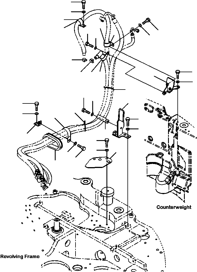 Excavators Komatsu / PC88MR-8 S/N A90001-UP(PC88MR8) / K0700-001005 AIR CONDITIONING HEATER PIPING(K-075 : K0700-001005)