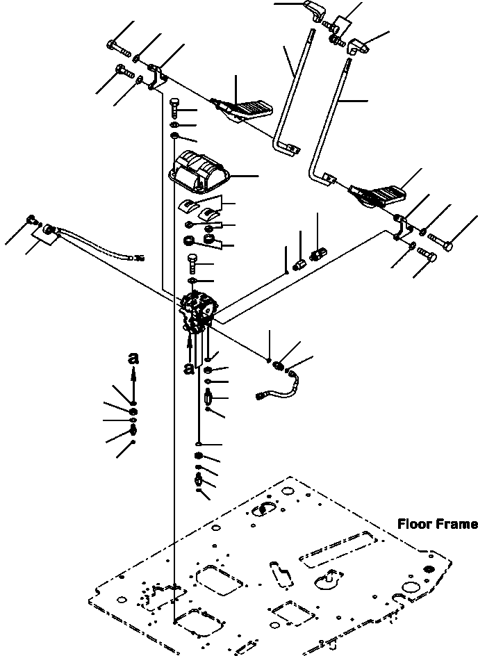 Excavators Komatsu / PC88MR-8 S/N A90001-UP(PC88MR8) / K1110-017003 CONTROLS TRAVEL LEVER AND TRAVEL PEDAL(K-083 : K1110-017003)