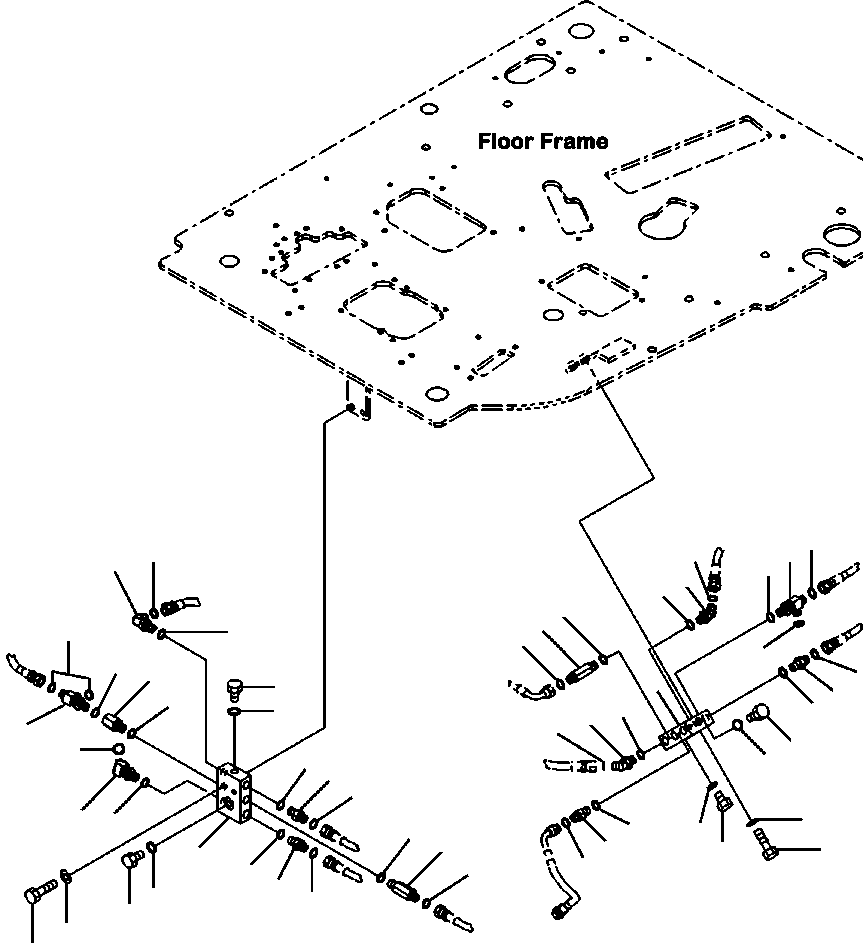 Excavators Komatsu / PC88MR-8 S/N A90001-UP(PC88MR8) / K1110-017022 FLOOR FRAME P-BLOCK AND T-BLOCK(K-111 : K1110-017022)