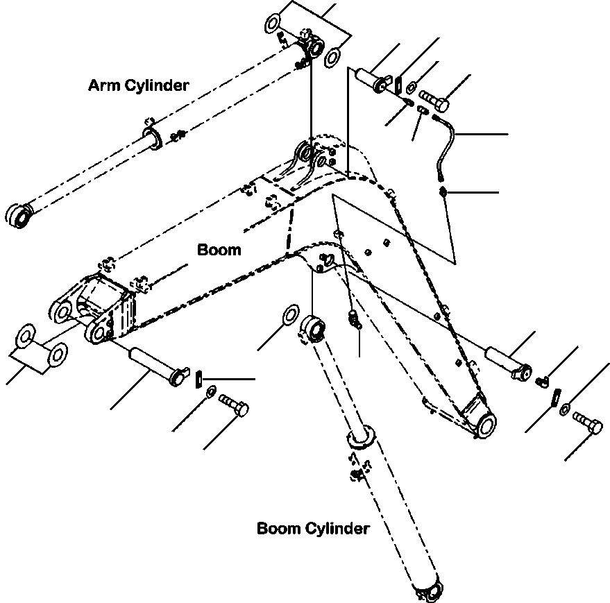 Excavators Komatsu / PC88MR-8 S/N A90001-UP(PC88MR8) / T1110-002003 BOOM TOP AND BOTTOM PINS(T-009 : T1110-002003)