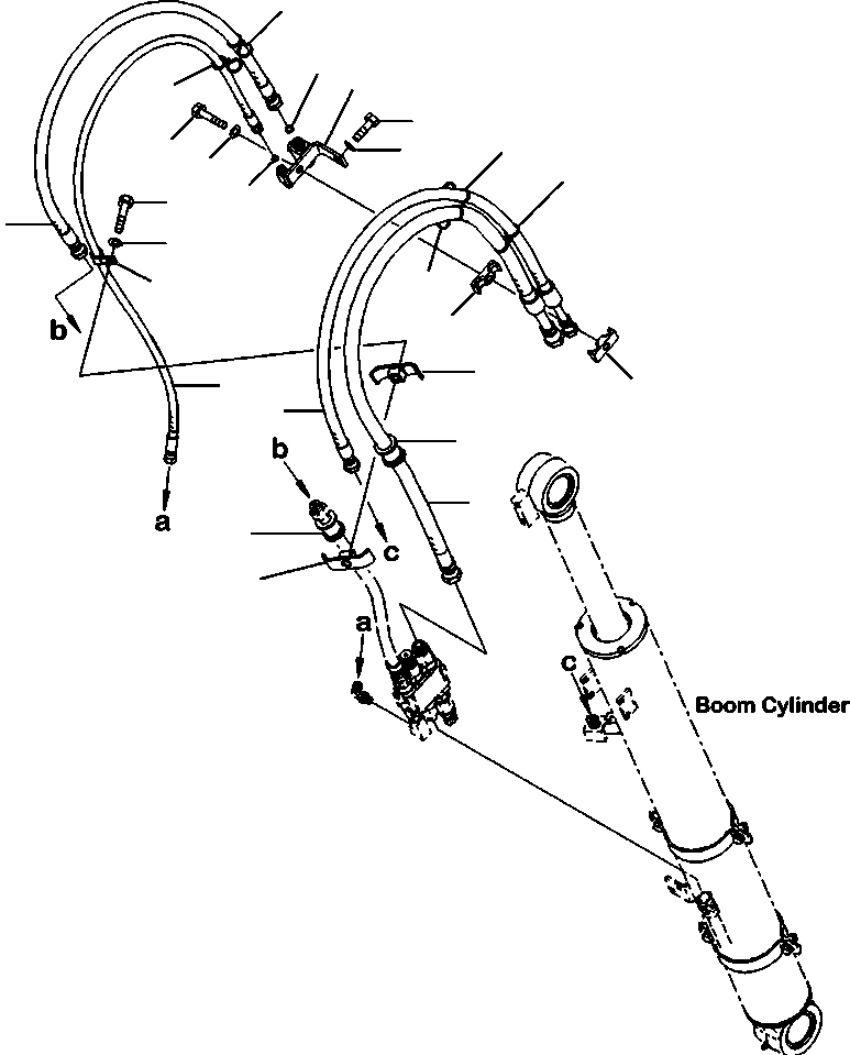 Excavators Komatsu / PC88MR-8 S/N A90001-UP(PC88MR8) / T1120-002005 HYDRAULIC PIPING BOOM CYLINDER LINE WITH HOLDING VALVE (2/2)(T-047 : T1120-002005)