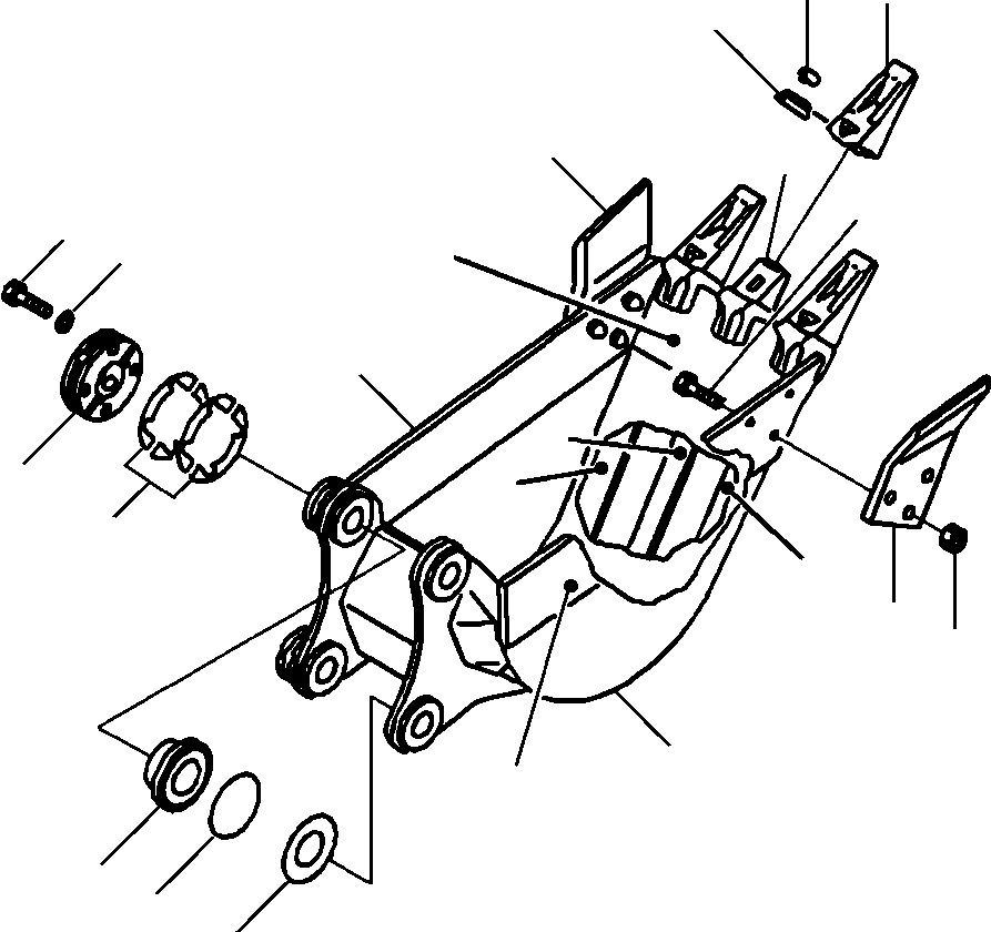 Excavators Komatsu / PC88MR-8 S/N A90001-UP(PC88MR8) / T1510-009001 BACKHOE BUCKET 0.11 CUBIC METER, 550 MM WIDE, VERTICAL PIN TYPE(T-097 : T1510-009001)