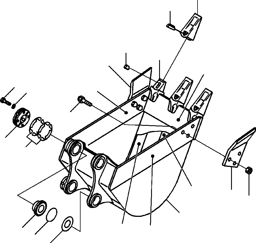Excavators Komatsu / PC88MR-8 S/N A90001-UP(PC88MR8) / T1510-010001 BACKHOE BUCKET 0.18 CUBIC METER, 650 MM WIDE, VERTICAL PIN TYPE(T-099 : T1510-010001)