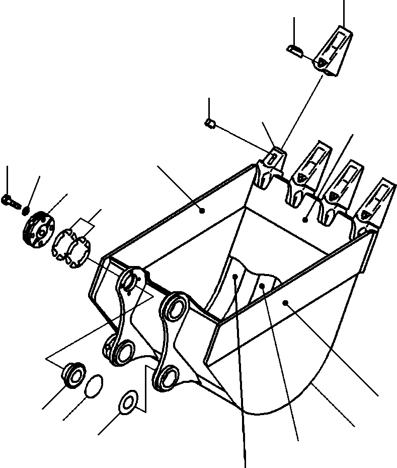 Excavators Komatsu / PC88MR-8 S/N A90001-UP(PC88MR8) / T1510-013001 BACKHOE BUCKET 0.30 CUBIC METER, 760 MM WIDE, VERTICAL PIN TYPE(T-105 : T1510-013001)
