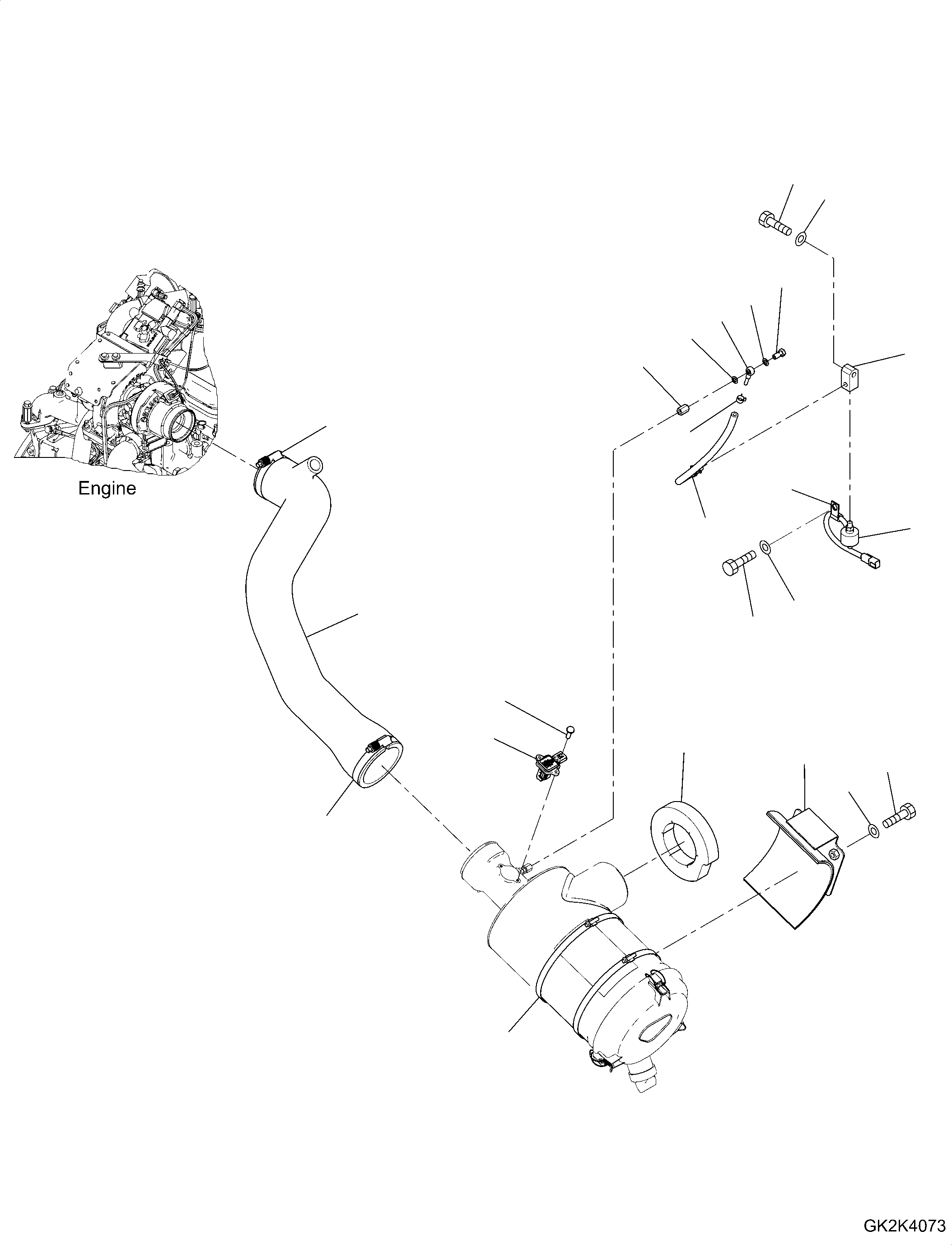 Excavators Komatsu / PW148-11 S/N H55051-UP(PW00006H) / Air Intake Connector, Air Cleaner Mounting (#H55078-)(B002003 : B0200-001002A)