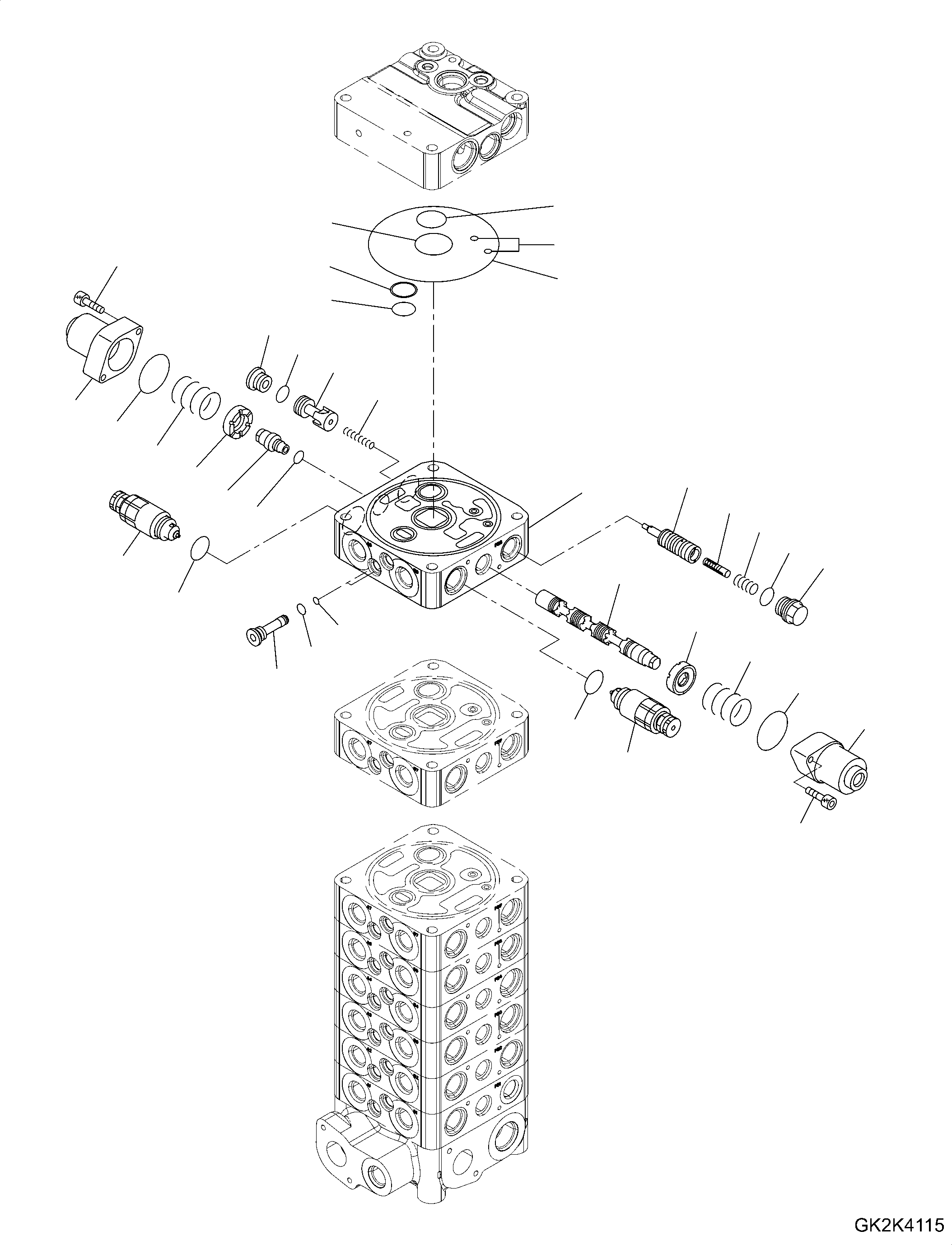 Excavators Komatsu / PW148-11 S/N H55051-UP(PW00006H) / Main Control Valve, 8-Spool, for One-Piece Boom, Inner Parts (10/10)(H008011 : H0120-007010)
