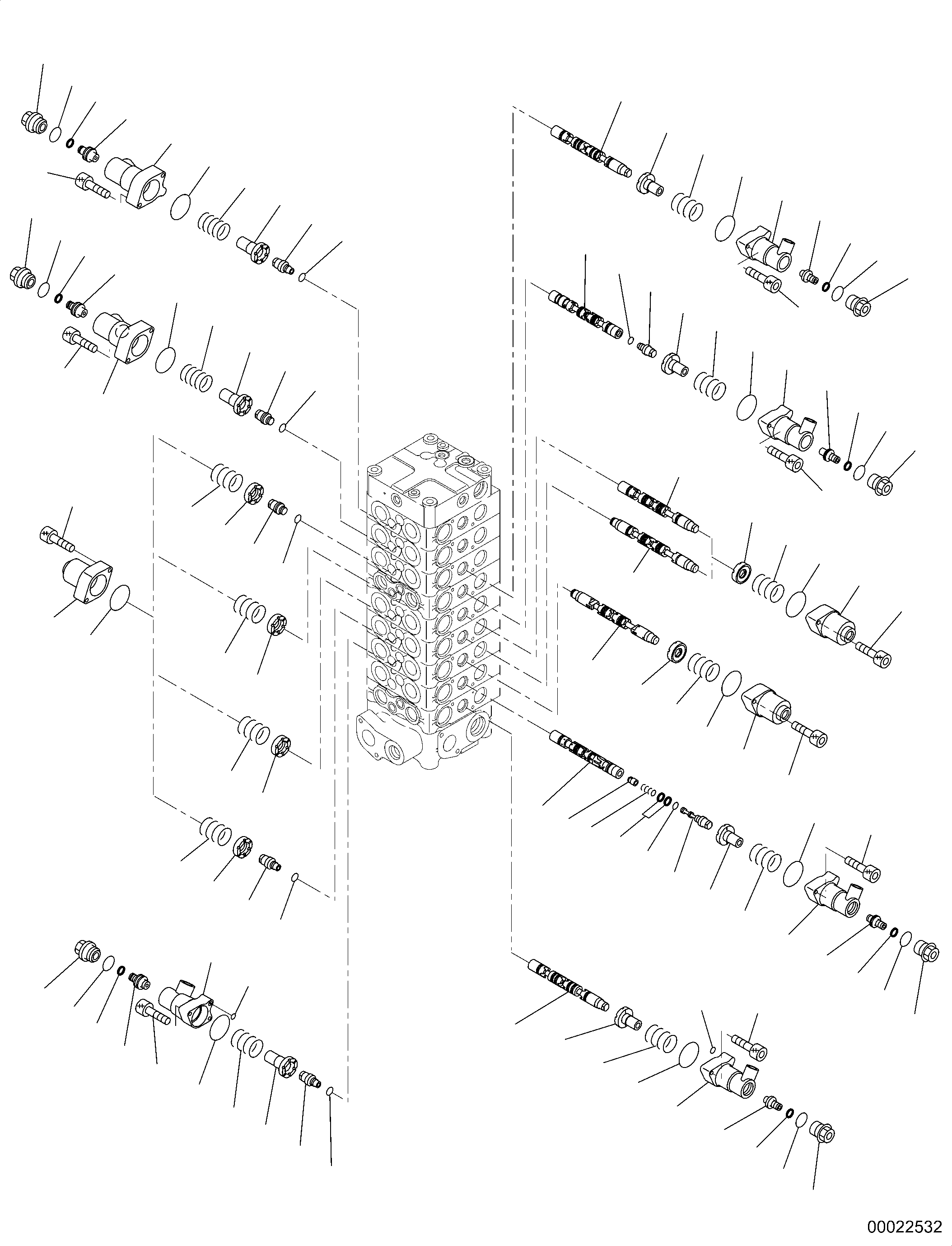 Excavators Komatsu / PW148-11 S/N H55051-UP(PW00006H) / Main Control Valve, 9-Spool, for Two-Piece Boom, Tool Control, Inner Parts (2/9)(H010002 : H0120-009002)