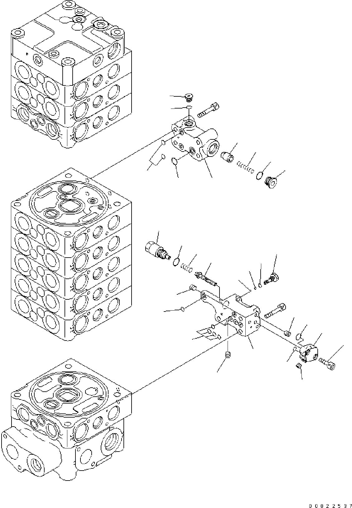 Excavators Komatsu / PW148-11 S/N H55051-UP(PW00006H) / Main Control Valve, 9-Spool, for Two-Piece Boom, Inner Parts (7/10)(H009008 : H0120-008007)