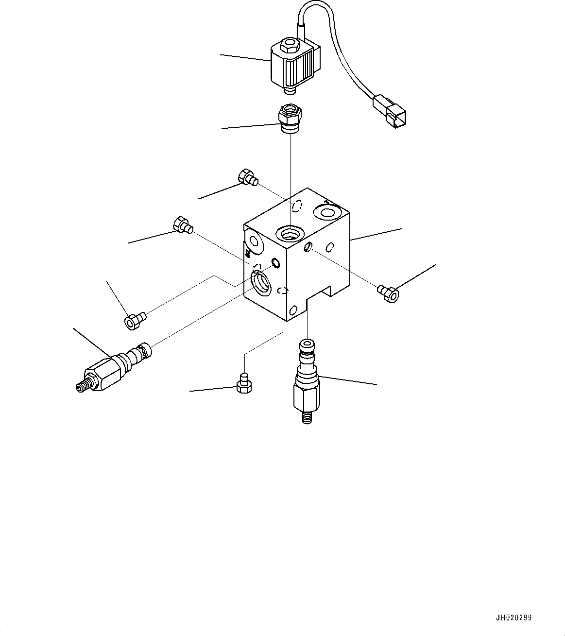 Excavators Komatsu / PW148-11 S/N H55051-UP(PW00006H) / Quick Coupler Piping, for One-Piece Boom, Quick Coupler Valve (#H55111-)(H021003 : H1271-002002A)