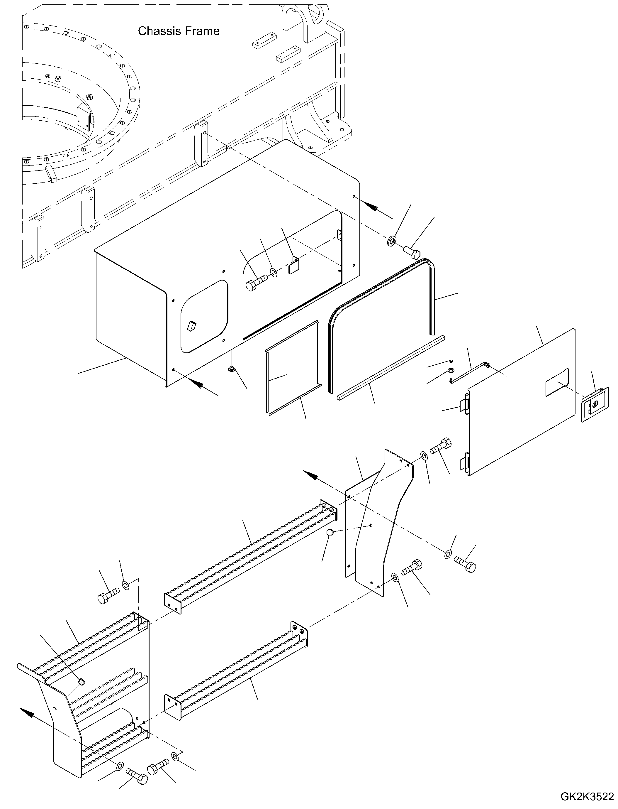 Excavators Komatsu / PW148-11 S/N H55051-UP(PW00006H) / Tool Box, Twin, L.H. Tool Box, Step (#H55051-H55132)(S021004 : S1140-002003)