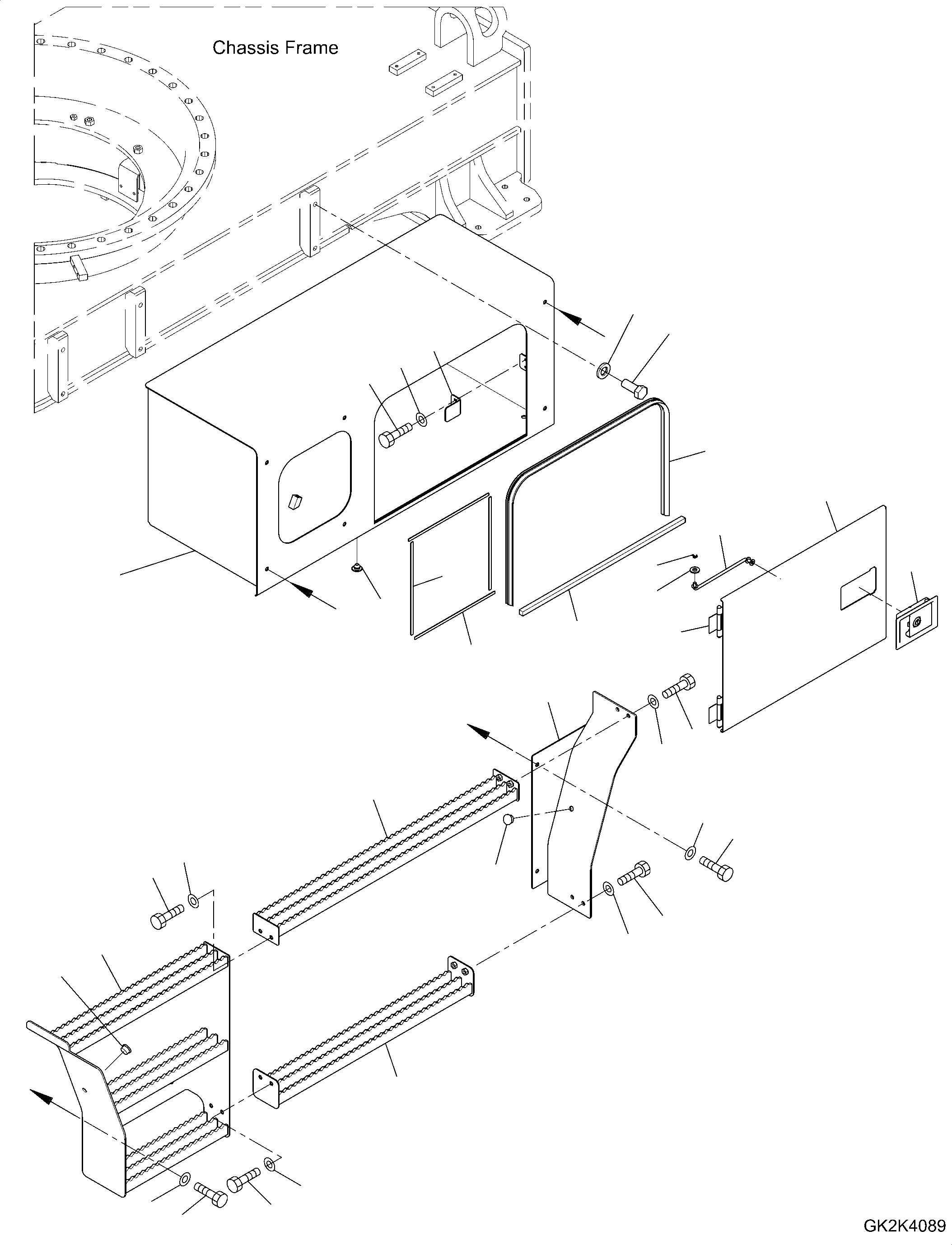 Excavators Komatsu / PW148-11 S/N H55051-UP(PW00006H) / Tool Box, Twin, L.H. Tool Box, Step (#H55133-)(S021005 : S1140-002003A)