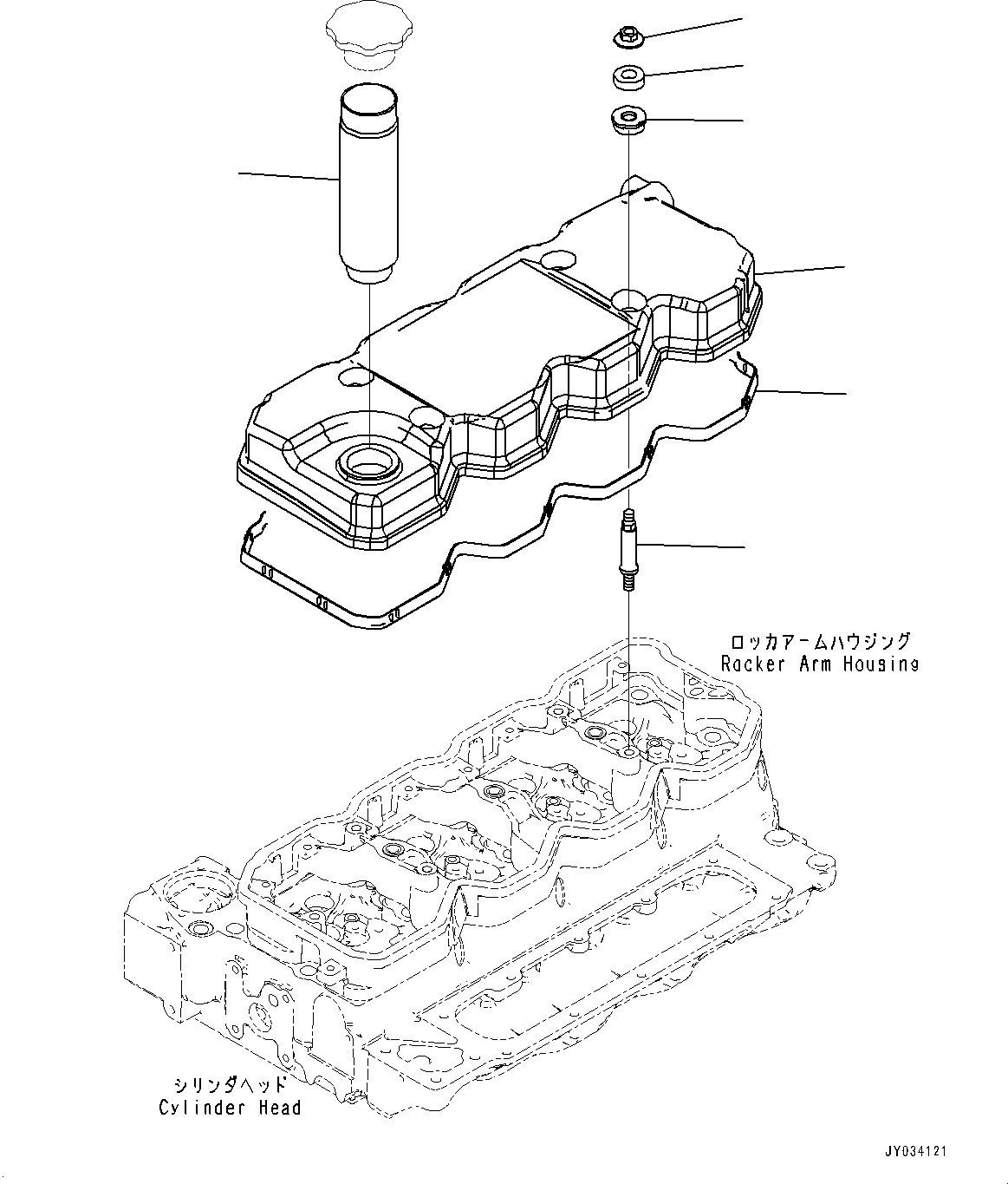 Engines Komatsu / SAA4D107E-3A S/N 22296044-UP (For PW160-11)(PW00007H) / Head Cover(A003001 : AVC00-001001)
