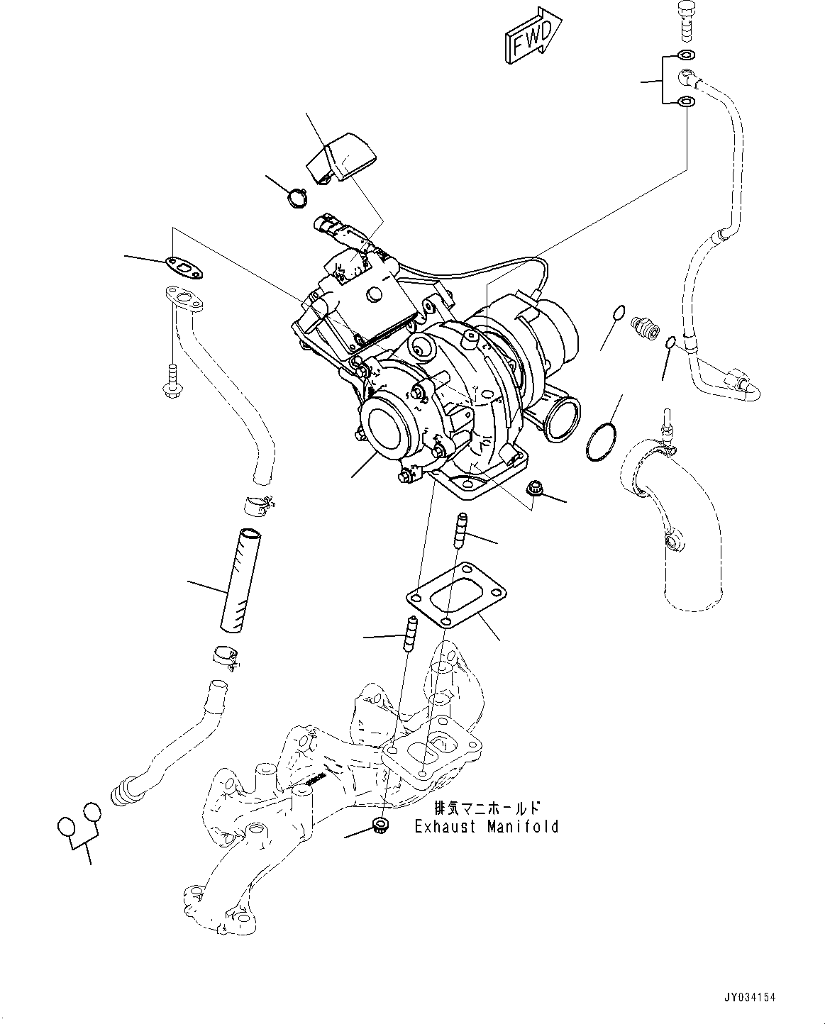 Engines Komatsu / SAA4D107E-3A S/N 22296044-UP (For PW160-11)(PW00007H) / Variable Geometry Turbocharger (VGT)(A010001 : A1539-001001)