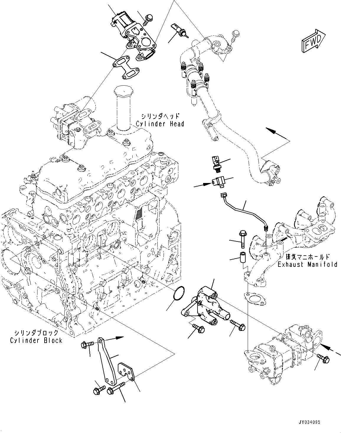 Engines Komatsu / SAA4D107E-3A S/N 22296044-UP (For PW160-11)(PW00007H) / Exhaust Gas Re-circulation (EGR) Valve(A013001 : AER00-001001)