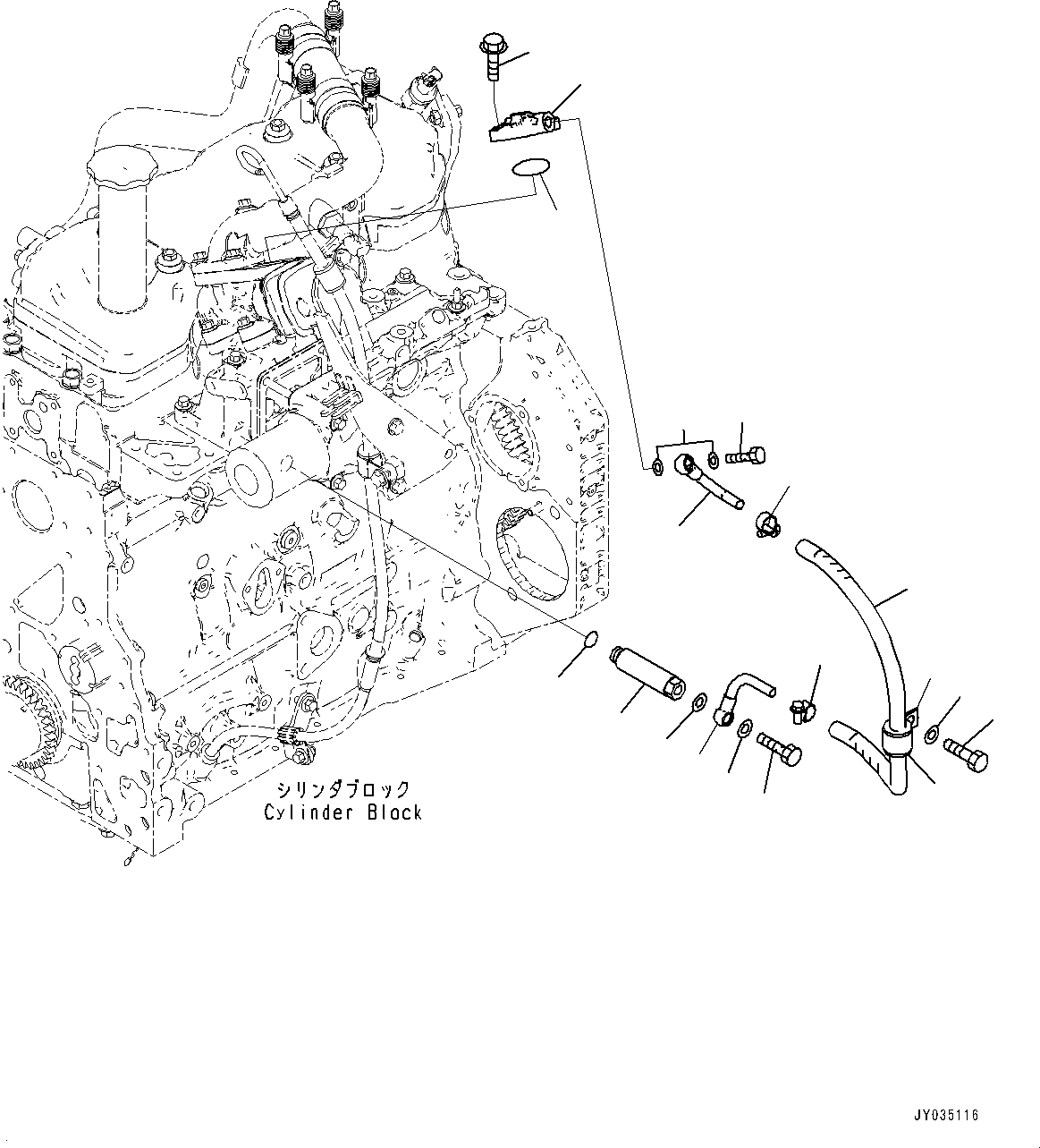 Engines Komatsu / SAA4D107E-3A S/N 22296044-UP (For PW160-11)(PW00007H) / Coolant Piping(A017001 : A1210-001001)