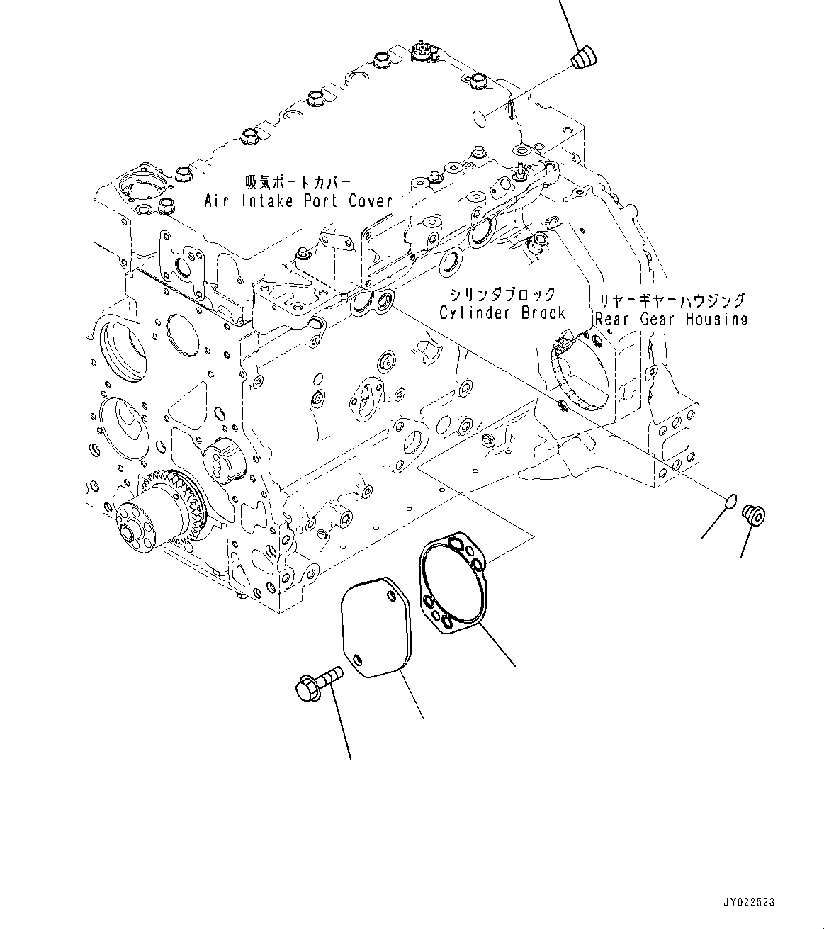 Engines Komatsu / SAA4D107E-3A S/N 22296044-UP (For PW160-11)(PW00007H) / Rear Gear Housing Fitting Parts(A021001 : ADR20-001001)