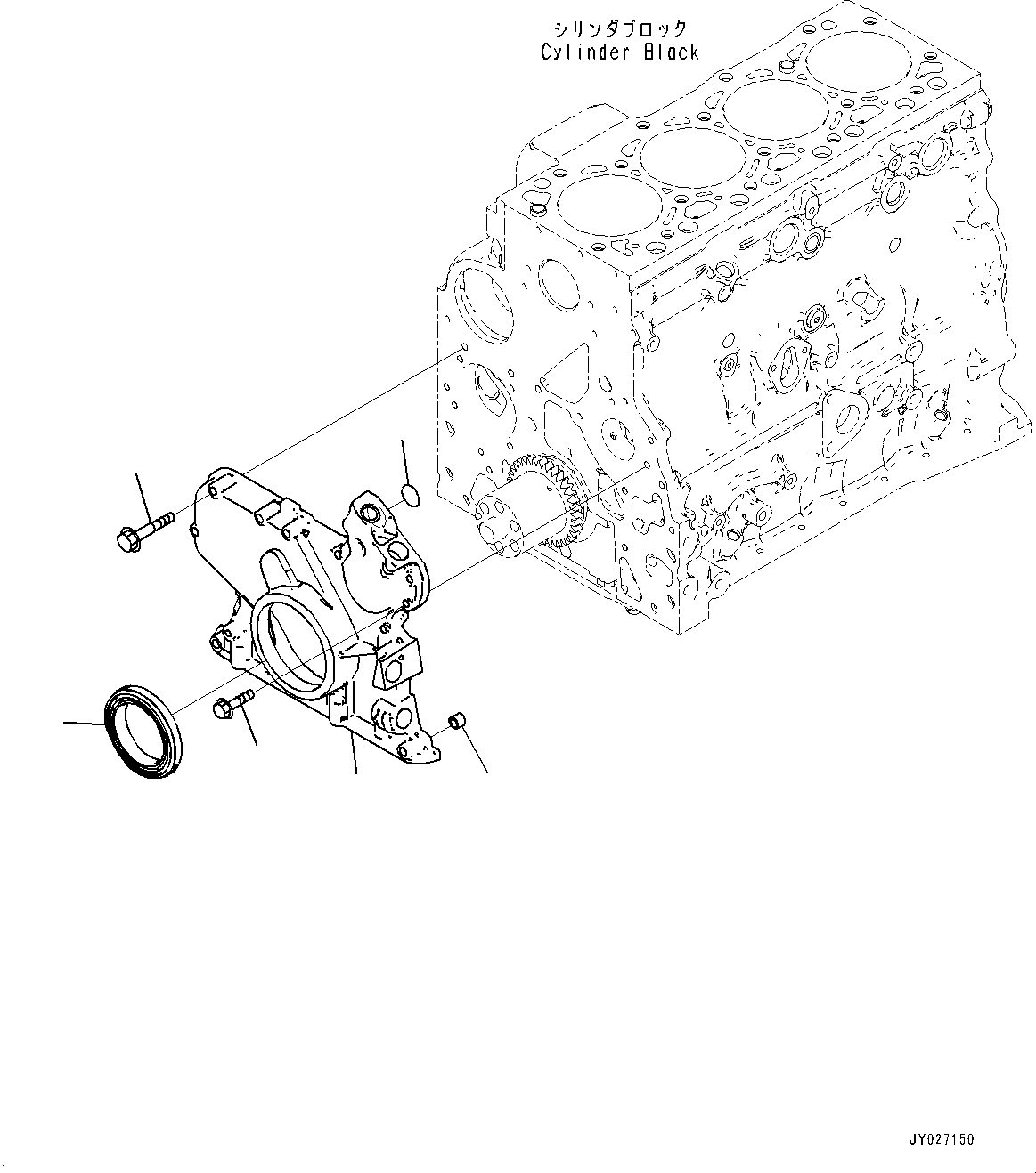 Engines Komatsu / SAA4D107E-3A S/N 22296044-UP (For PW160-11)(PW00007H) / Front Gear Cover(B001001 : AGG00-001001)