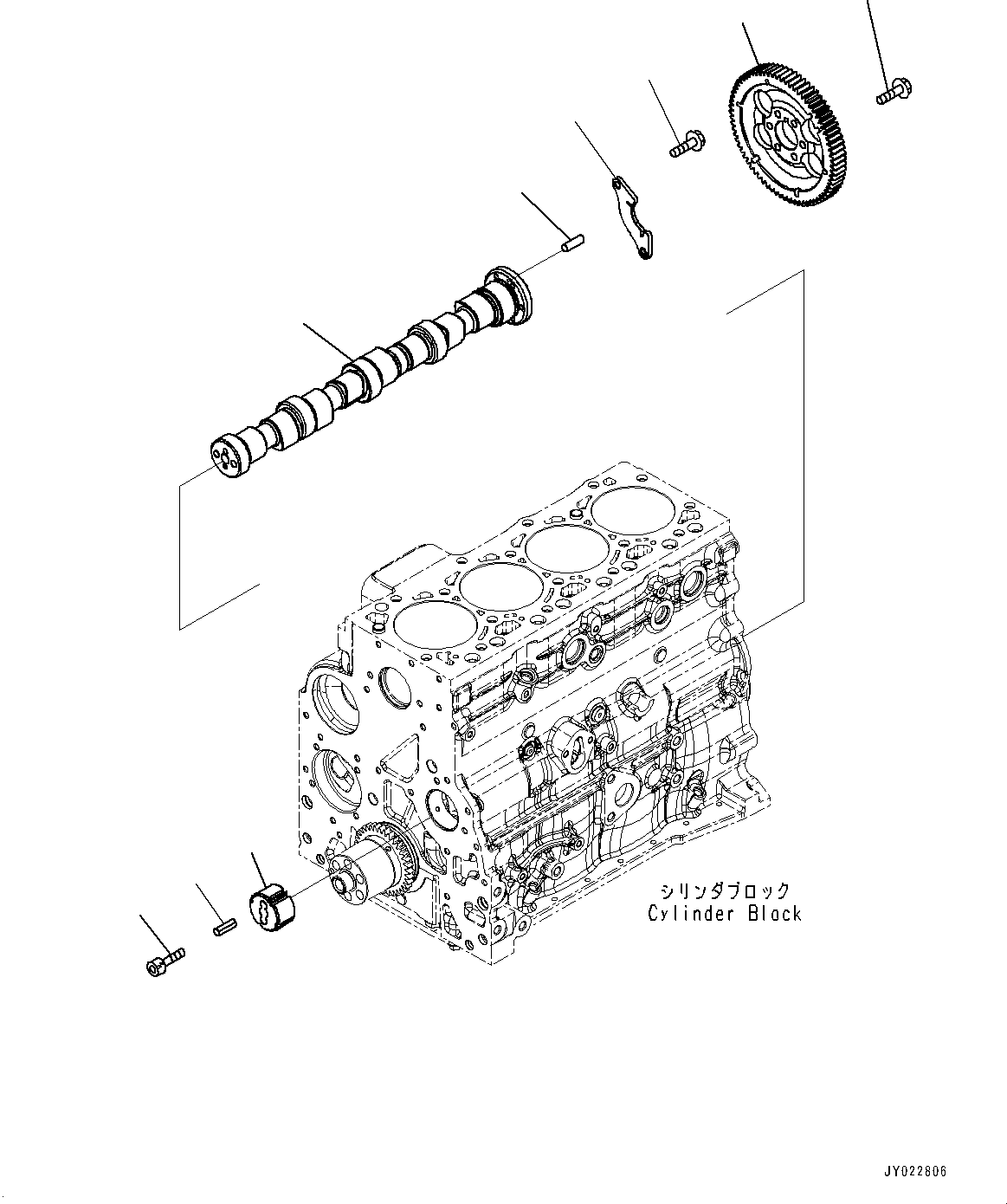 Engines Komatsu / SAA4D107E-3A S/N 22296044-UP (For PW160-11)(PW00007H) / Camshaft(B002001 : APP10-001001)