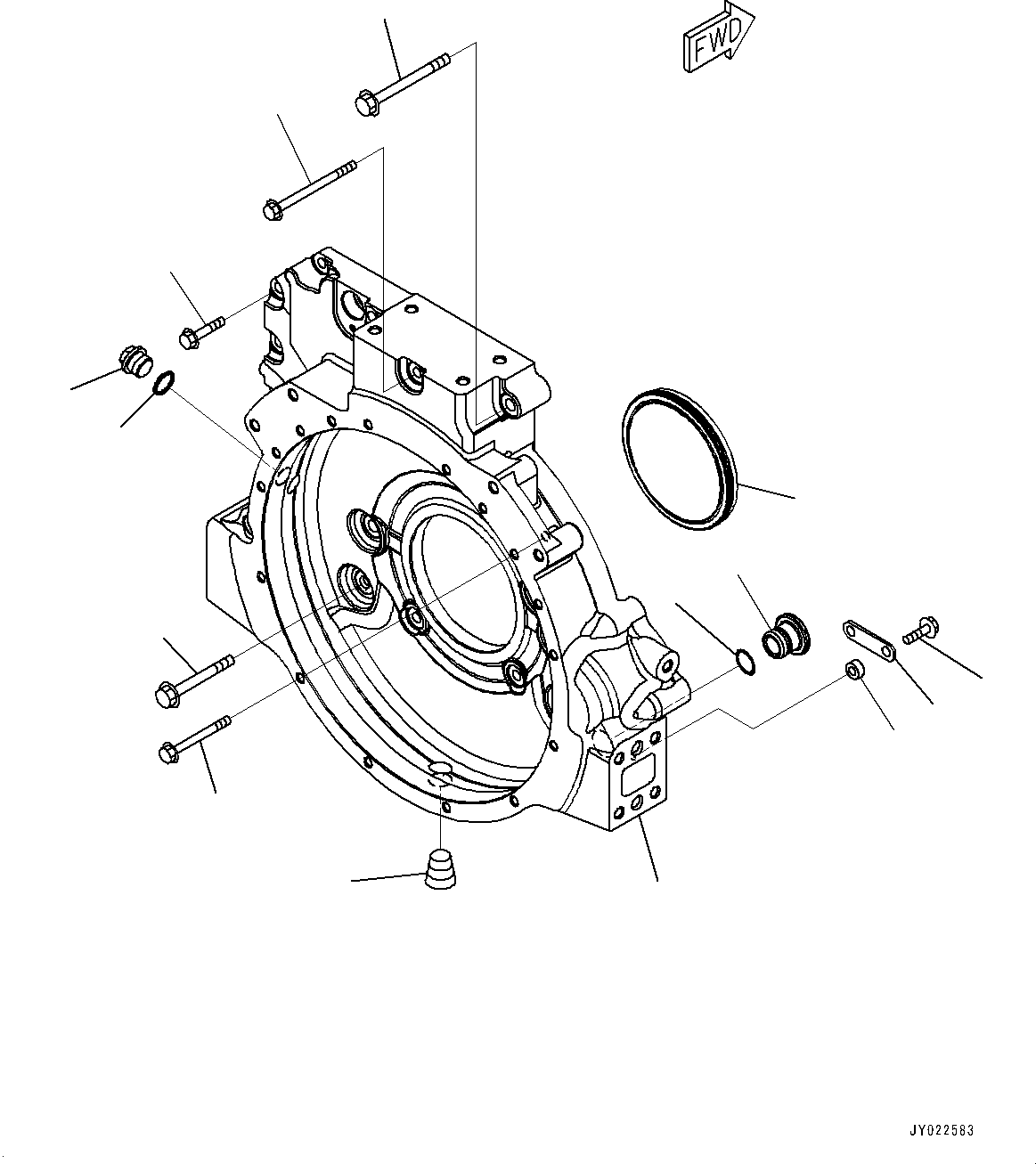 Engines Komatsu / SAA4D107E-3A S/N 22296044-UP (For PW160-11)(PW00007H) / Flywheel Housing(B005001 : A2219-001001)