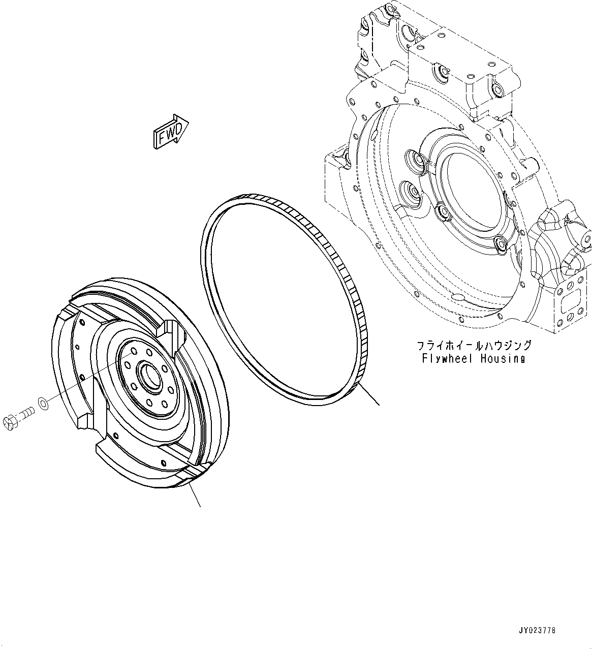 Engines Komatsu / SAA4D107E-3A S/N 22296044-UP (For PW160-11)(PW00007H) / Flywheel(B006001 : AFW00-001001)