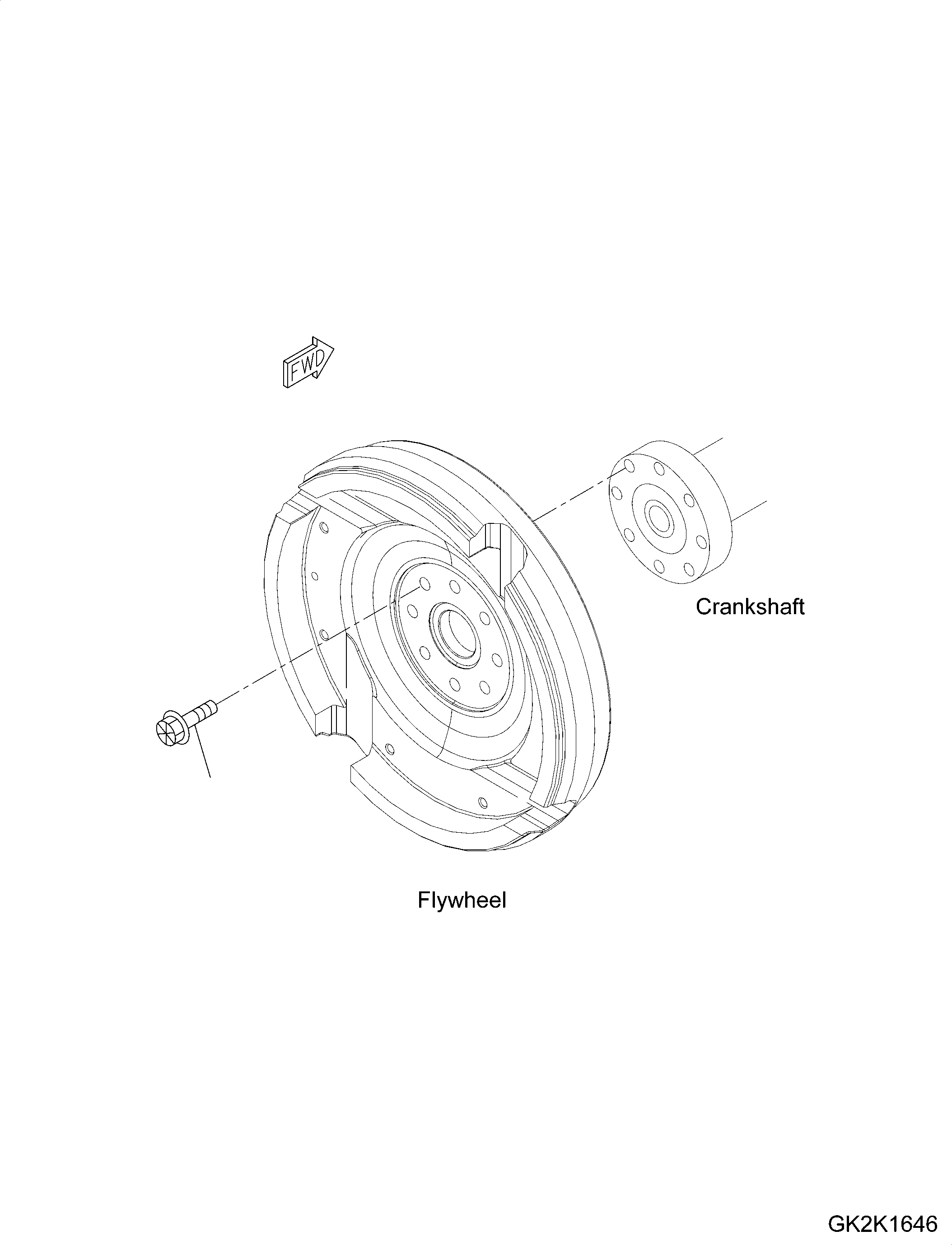 Engines Komatsu / SAA4D107E-3A S/N 22296044-UP (For PW160-11)(PW00007H) / Flywheel Mounting(B007001 : AFW10-001001)