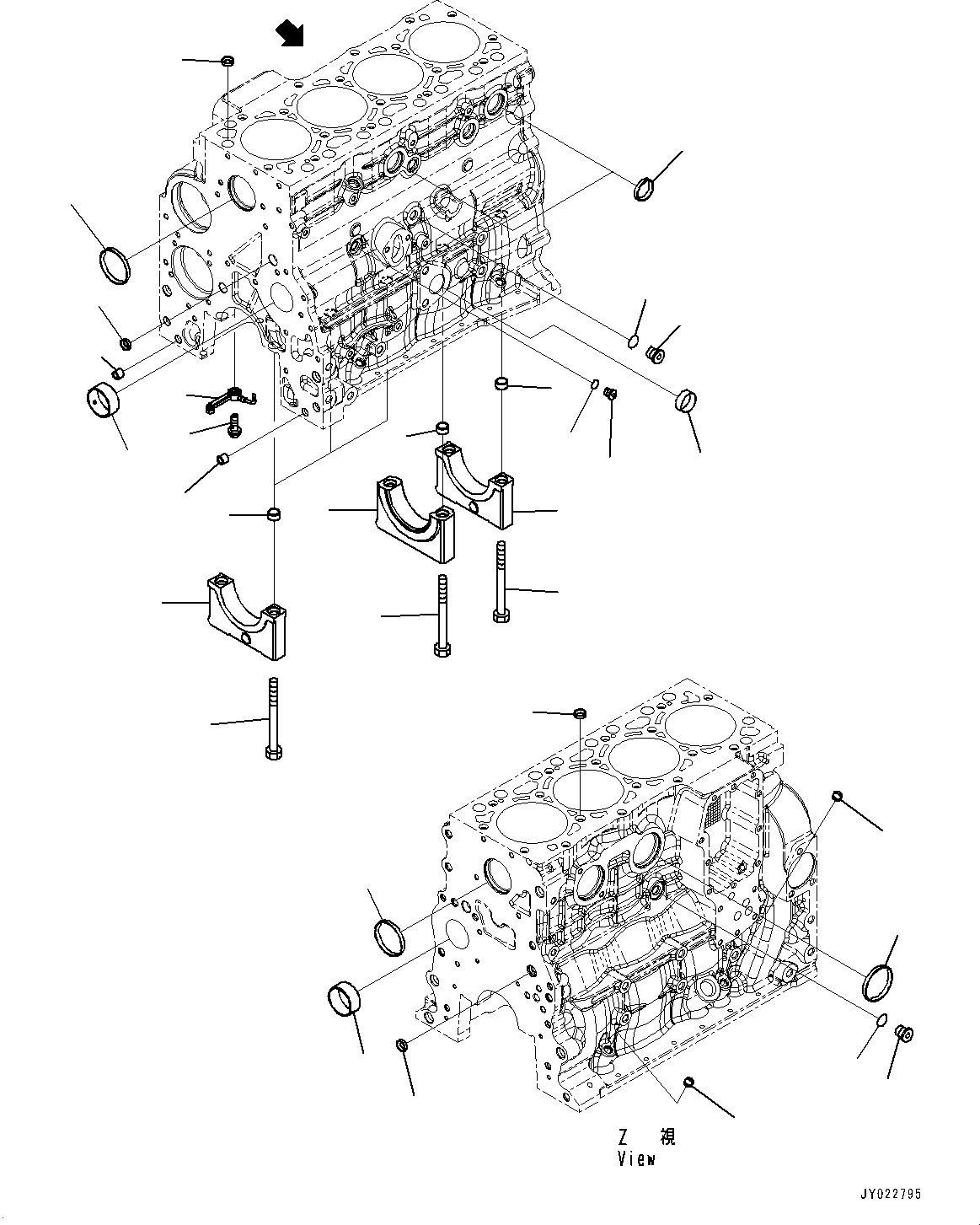 Engines Komatsu / SAA4D107E-3A S/N 22296044-UP (For PW160-11)(PW00007H) / Cylinder Block(B011001 : A2019-001001)