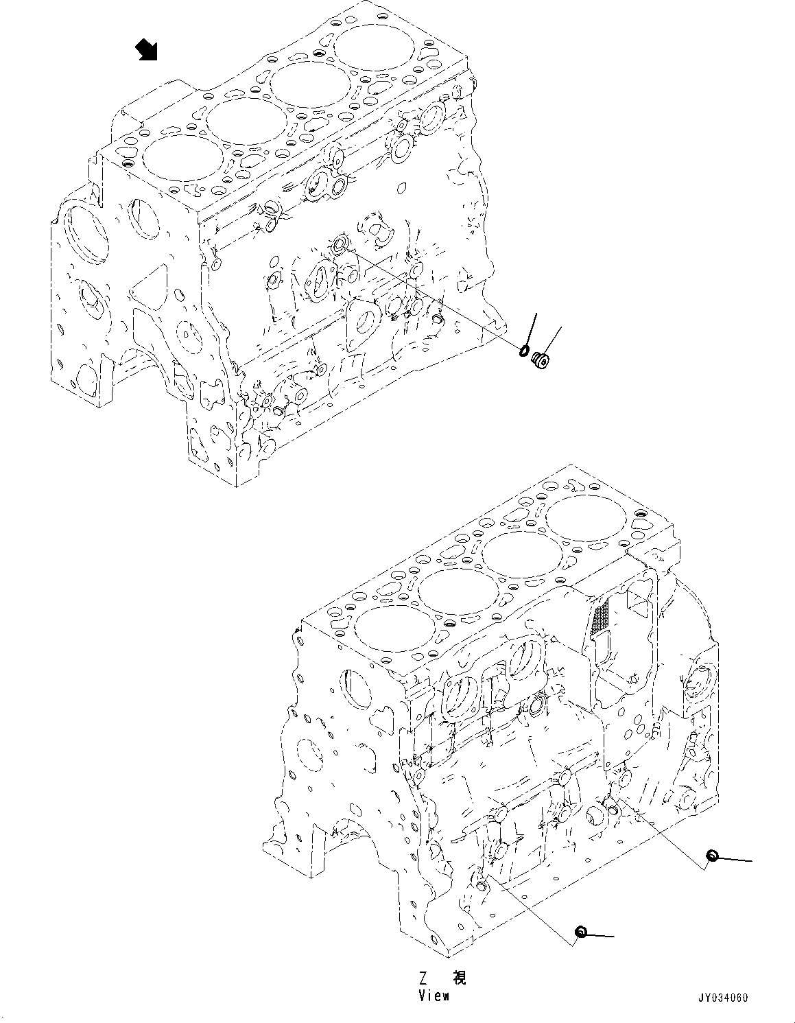 Engines Komatsu / SAA4D107E-3A S/N 22296044-UP (For PW160-11)(PW00007H) / Cylinder Block Plug(B013001 : ABB40-001001)