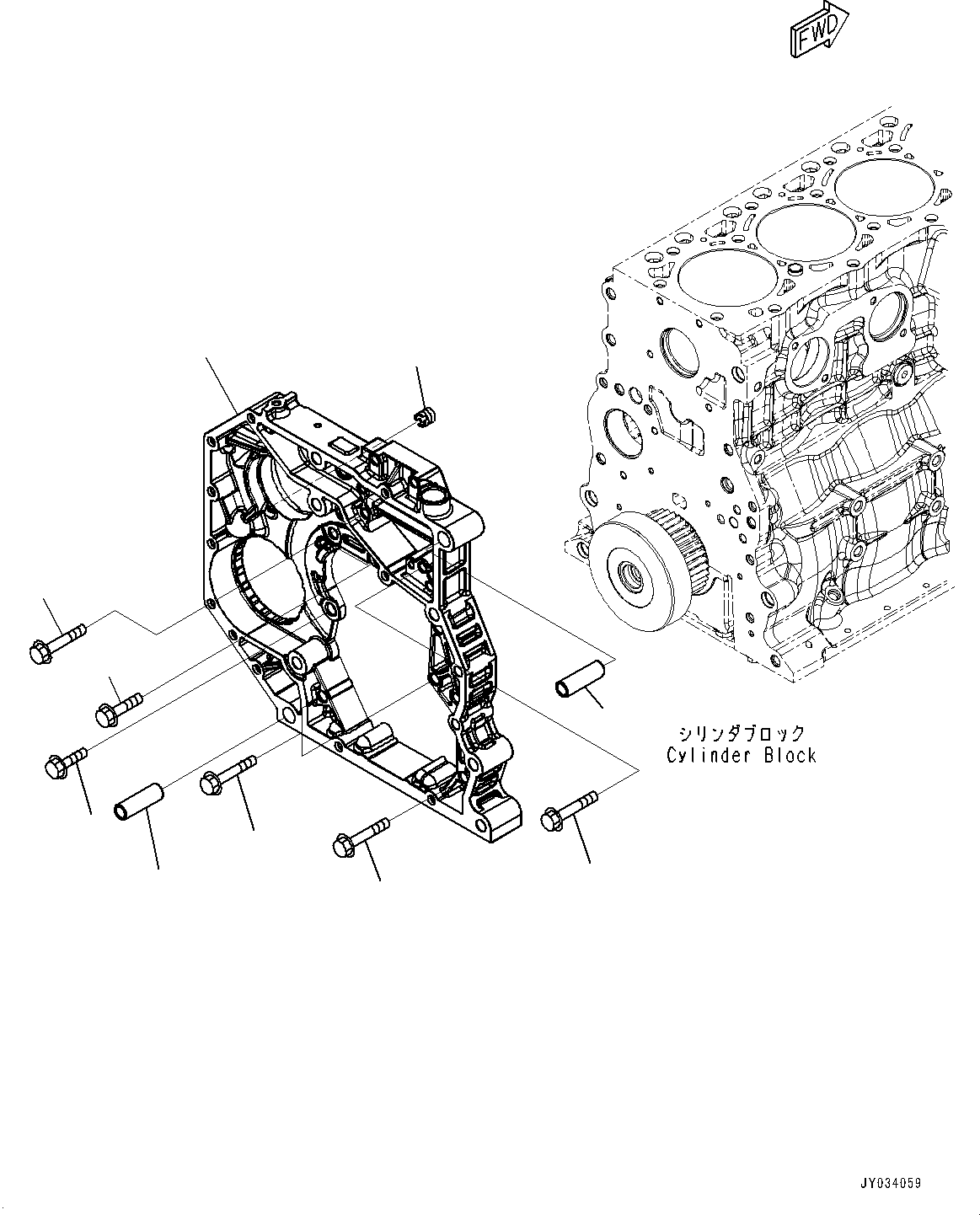 Engines Komatsu / SAA4D107E-3A S/N 22296044-UP (For PW160-11)(PW00007H) / Rear Gear Housing(B020001 : ABB20-001001)