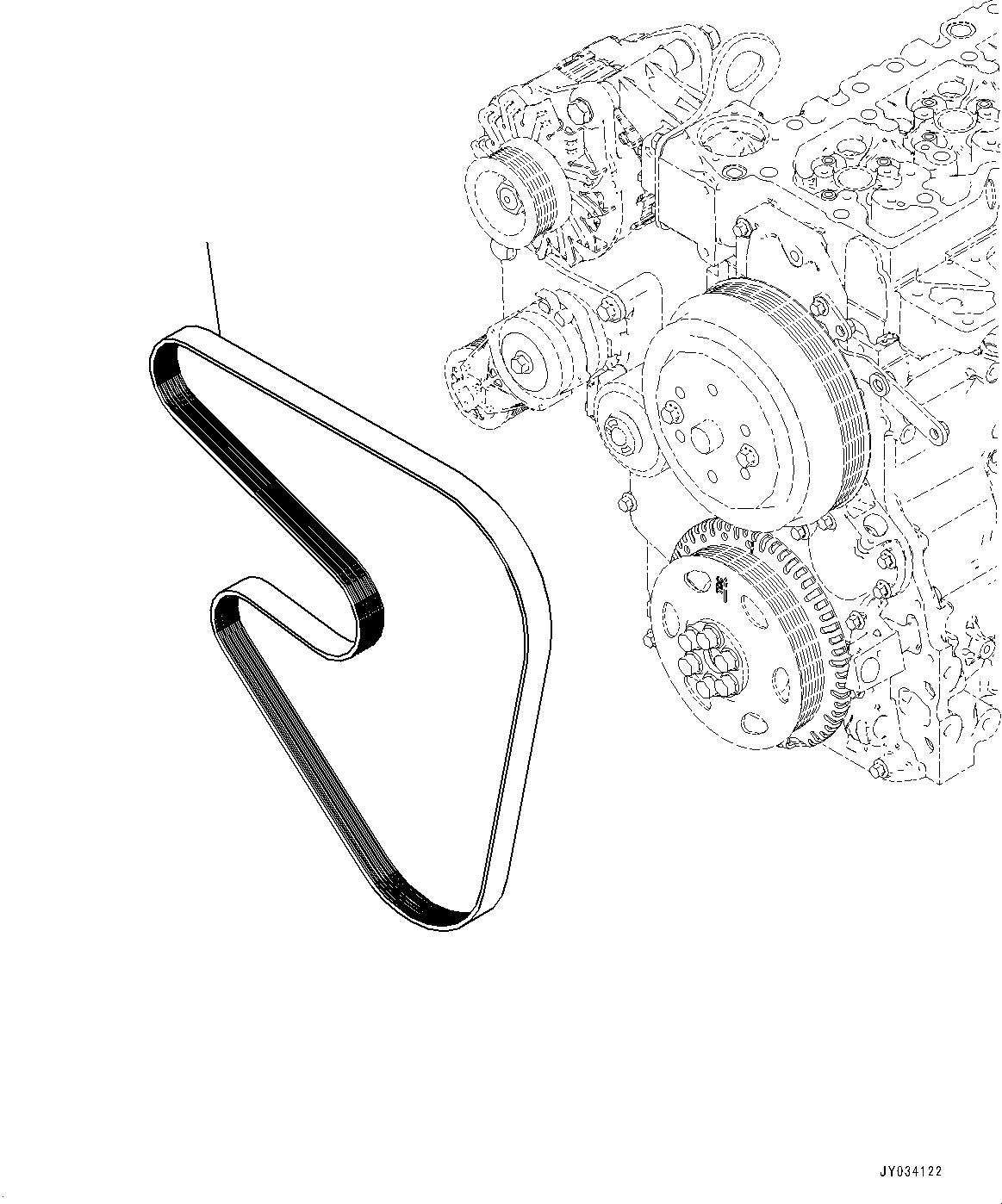 Engines Komatsu / SAA4D107E-3A S/N 22296044-UP (For PW160-11)(PW00007H) / Water Pump Drive(B022001 : AWP10-001001)