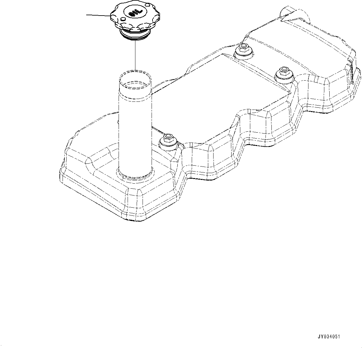 Engines Komatsu / SAA4D107E-3A S/N 22296044-UP (For PW160-11)(PW00007H) / Engine Oil Filler Cap(B023001 : A2070-001001)