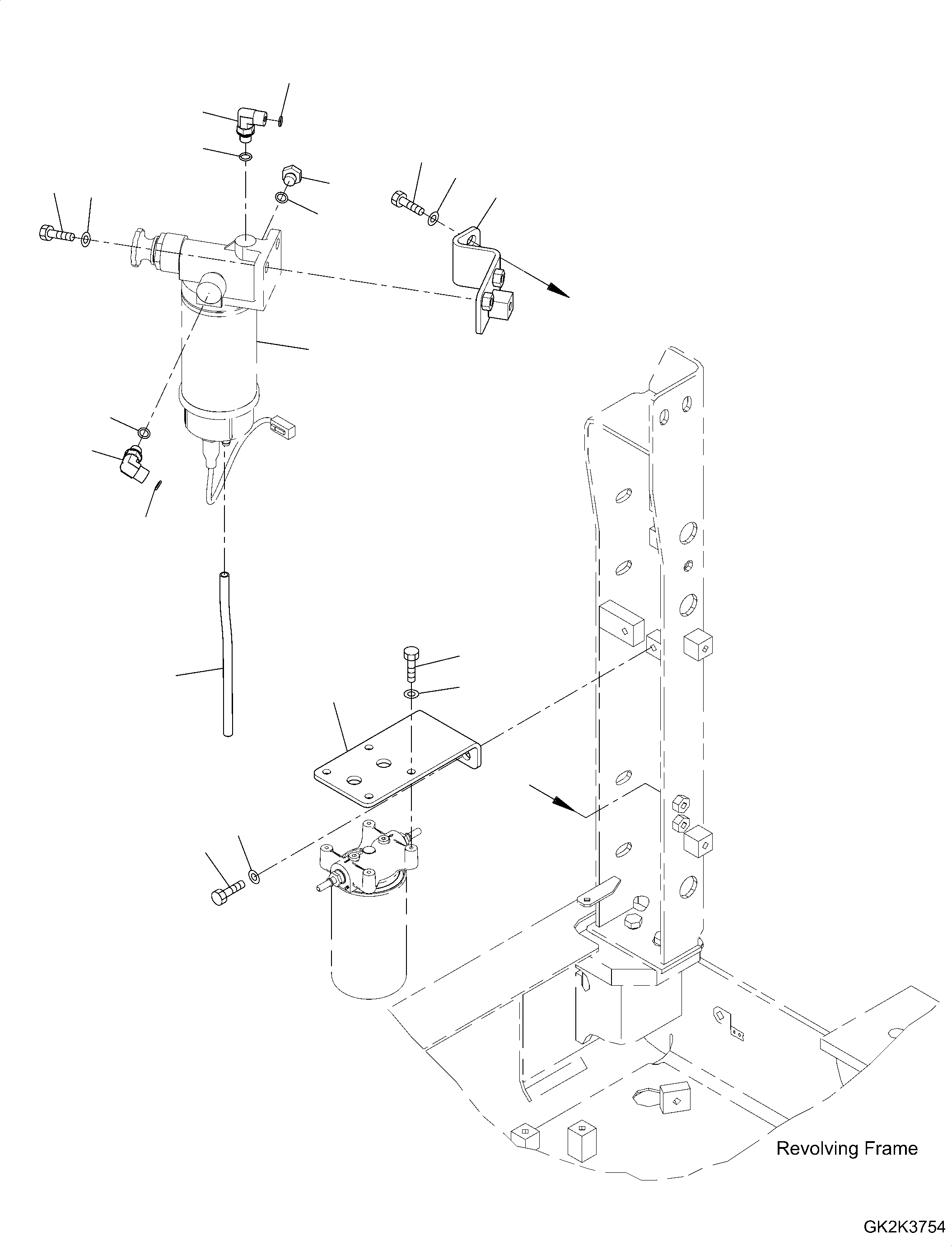 Excavators Komatsu / PW160-11 S/N H65051-UP(PW00008H) / Fuel Piping, Water Seperator(D002001 : D0200-001001)