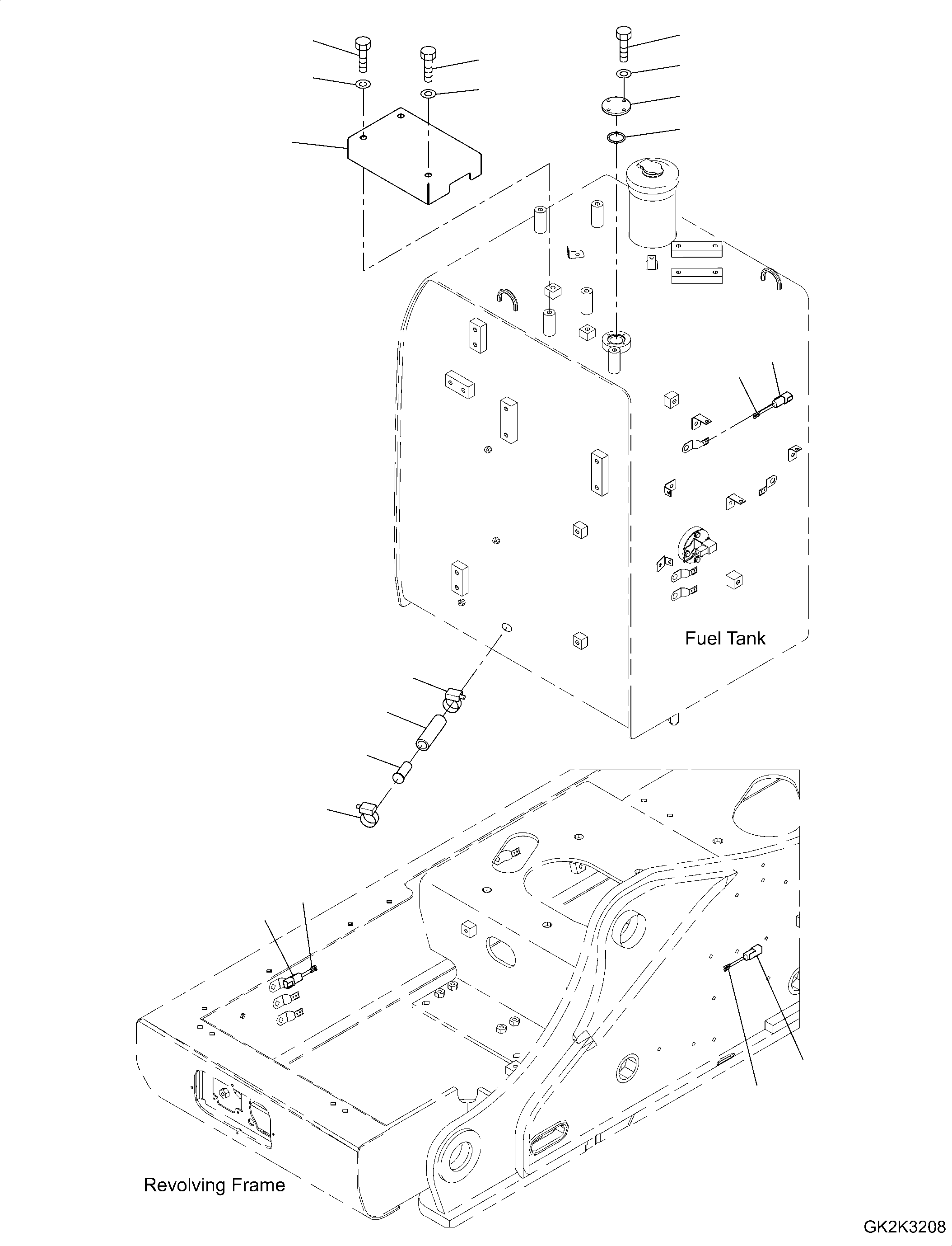 Excavators Komatsu / PW160-11 S/N H65051-UP(PW00008H) / Fuel Tank, without Refuelling System(D004001 : D0201-002001)