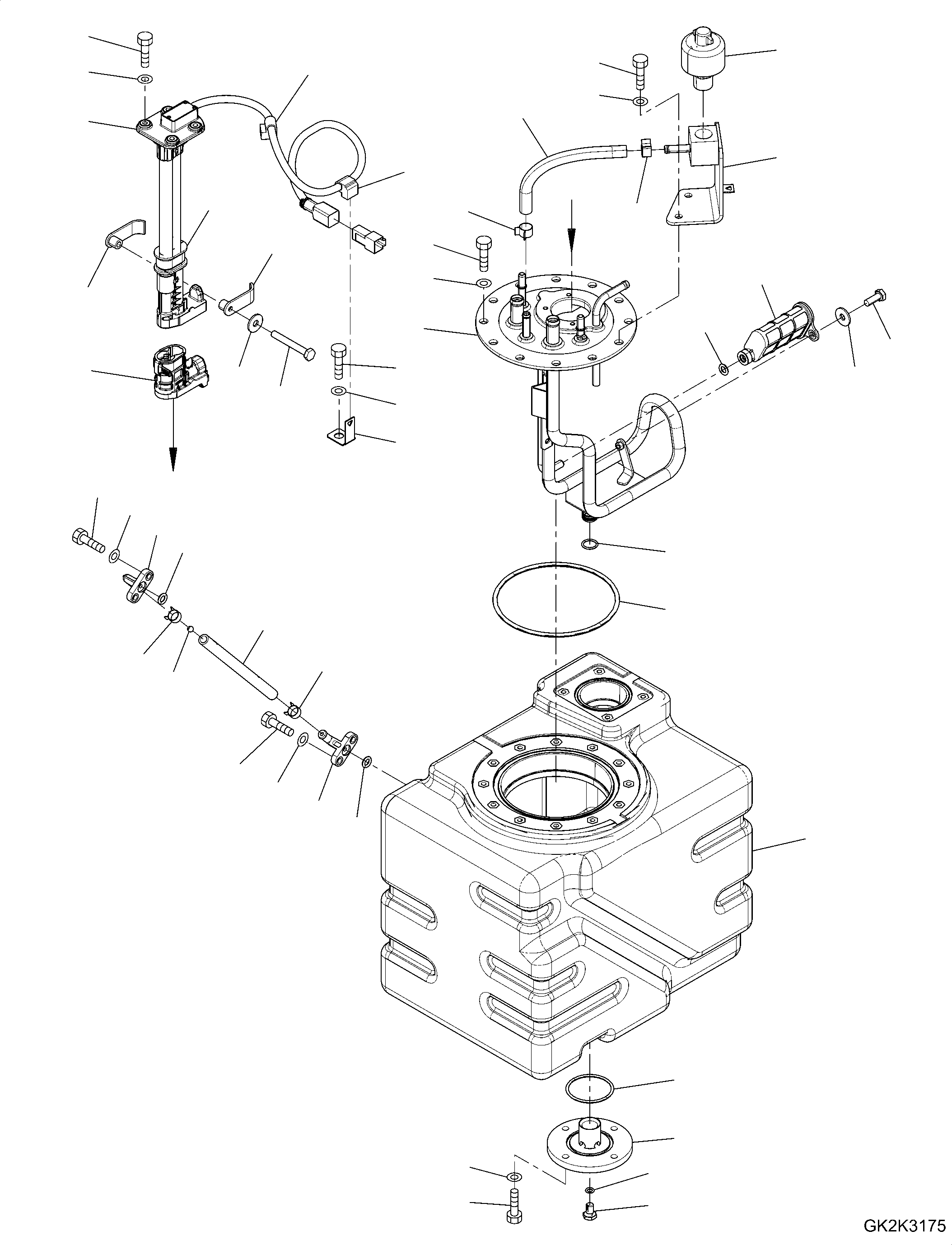 Excavators Komatsu / PW160-11 S/N H65051-UP(PW00008H) / Def Tank, Tank and Sensor(D005003 : D0500-001003)