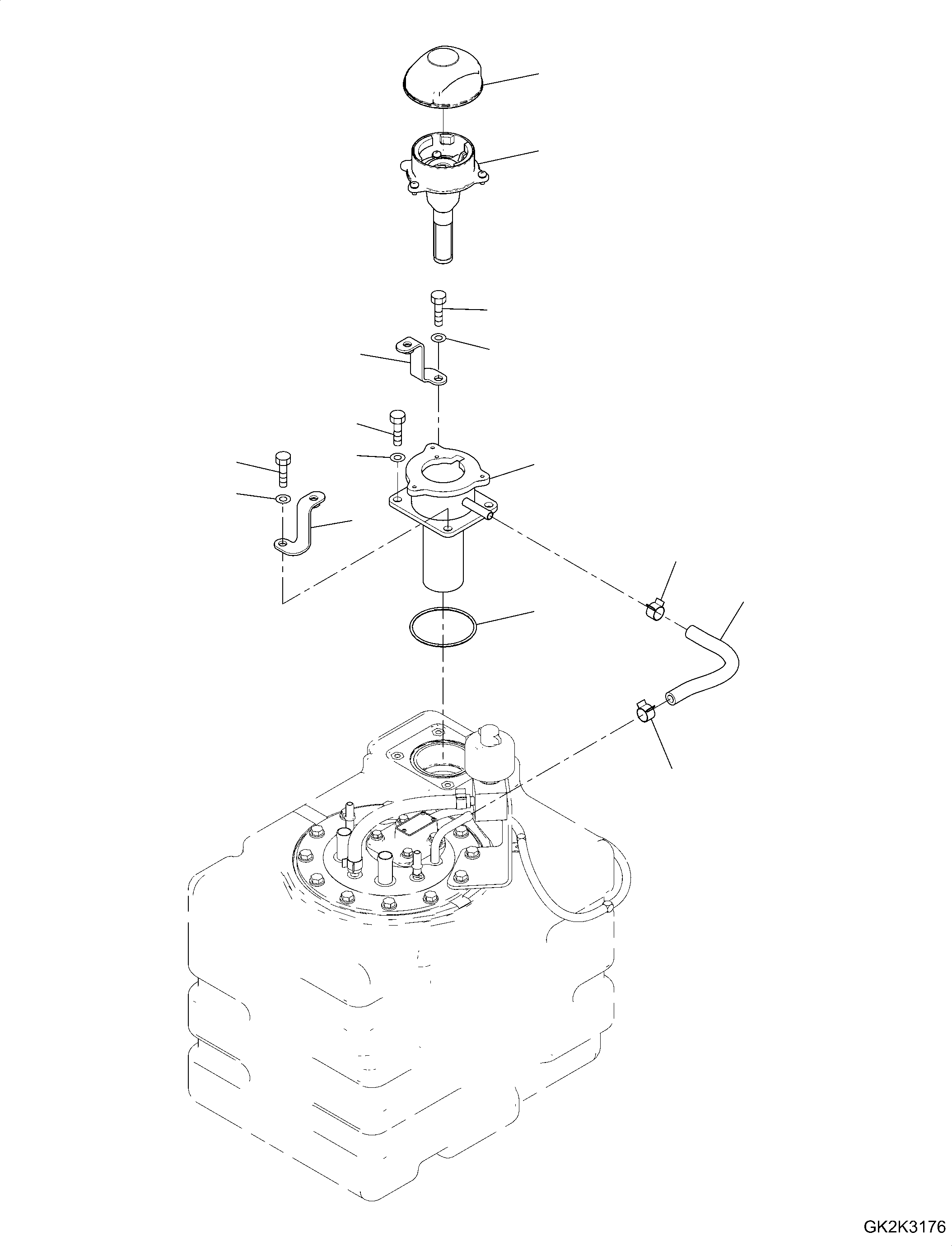 Excavators Komatsu / PW160-11 S/N H65051-UP(PW00008H) / Def Tank, Suction Tube(D005004 : D0500-001004)