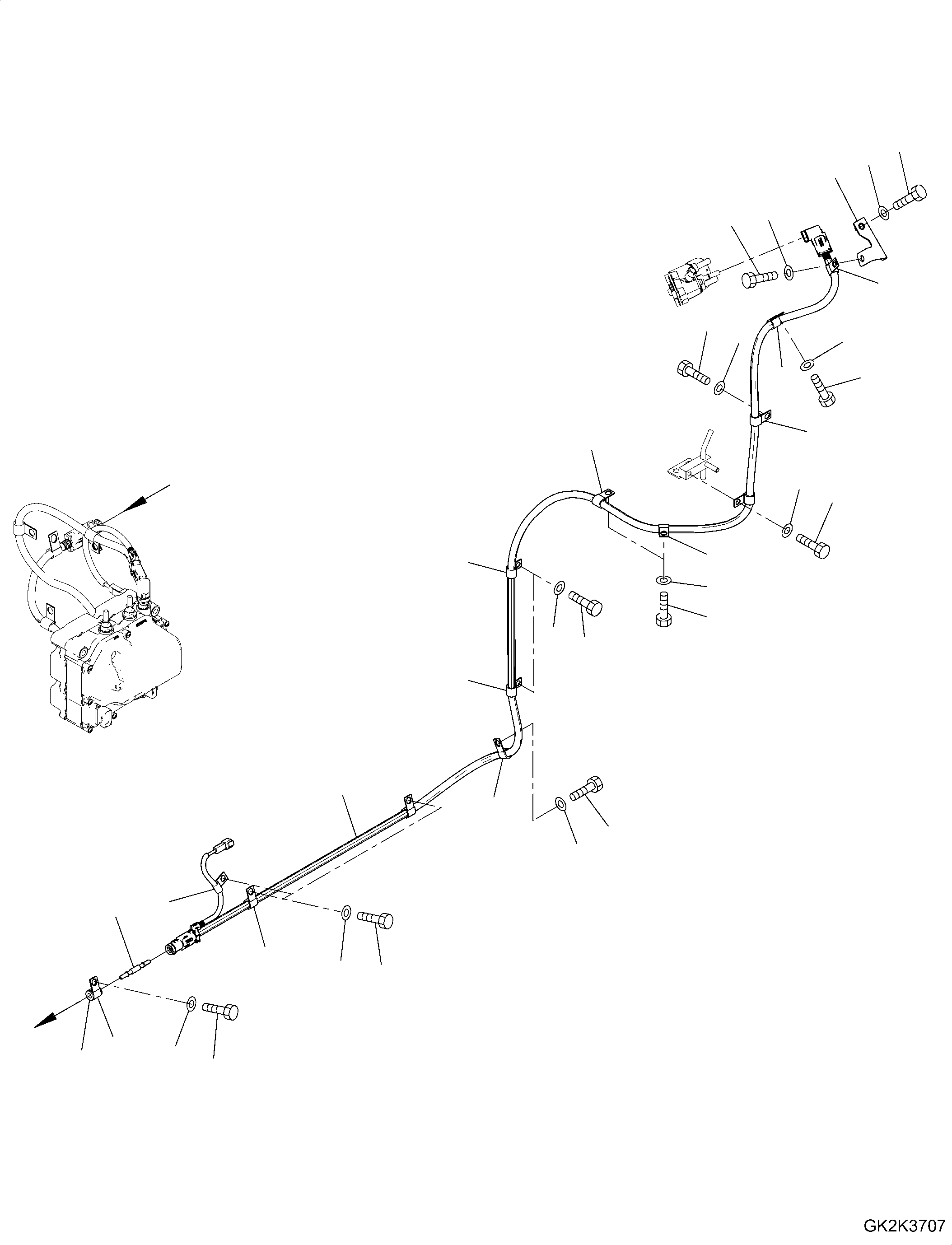 Excavators Komatsu / PW160-11 S/N H65051-UP(PW00008H) / DEF Piping, DEF Pressure Hose(D006003 : D0510-001003)