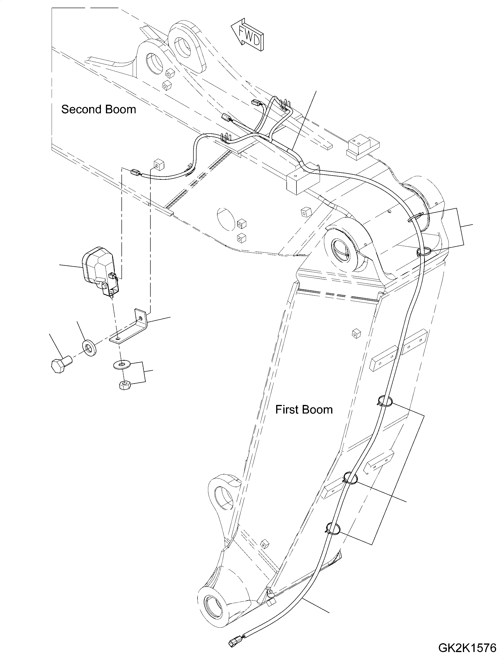 Excavators Komatsu / PW160-11 S/N H65051-UP(PW00008H) / Additional Working Lamp, for Boom, LED, L.H.(E014001 : E0313-002001)