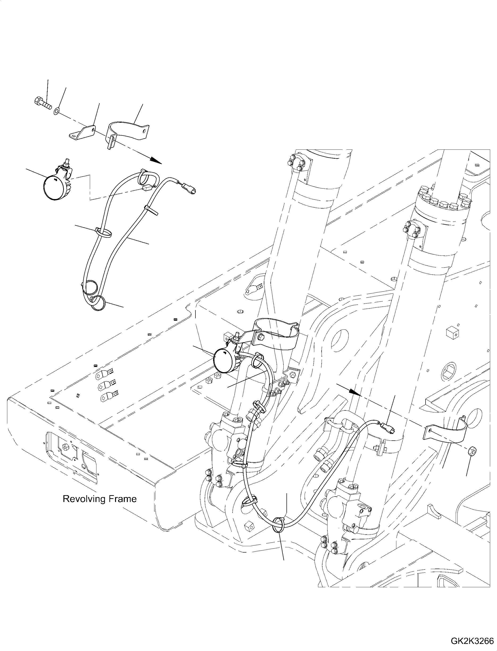 Excavators Komatsu / PW160-11 S/N H65051-UP(PW00008H) / Additional Lamp on Boom Lift Cylinder, LED(E016001 : E0315-001001)