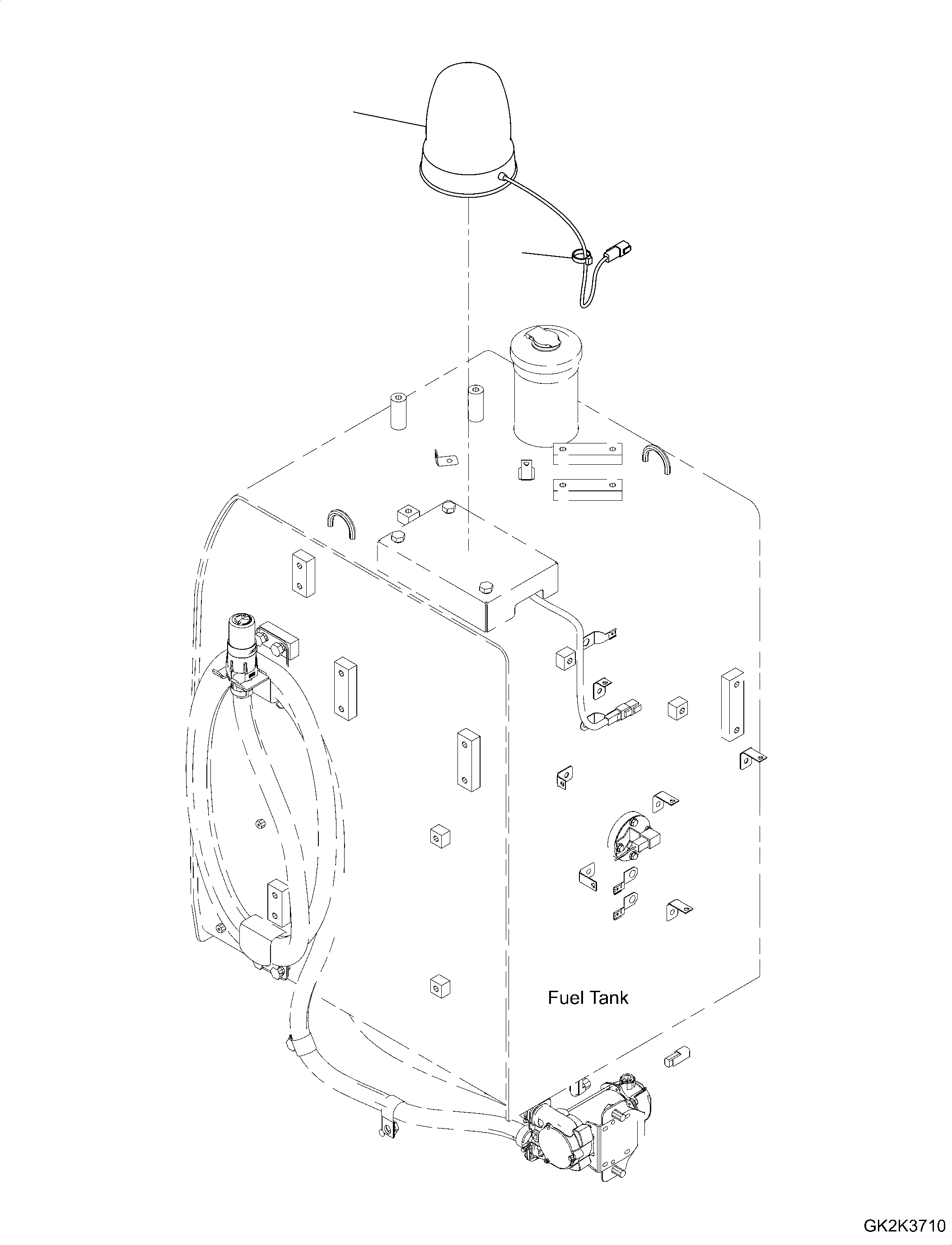 Excavators Komatsu / PW160-11 S/N H65051-UP(PW00008H) / Beacon Lamp, Fuel Tank, for Italy(E022001 : E0341-001001)