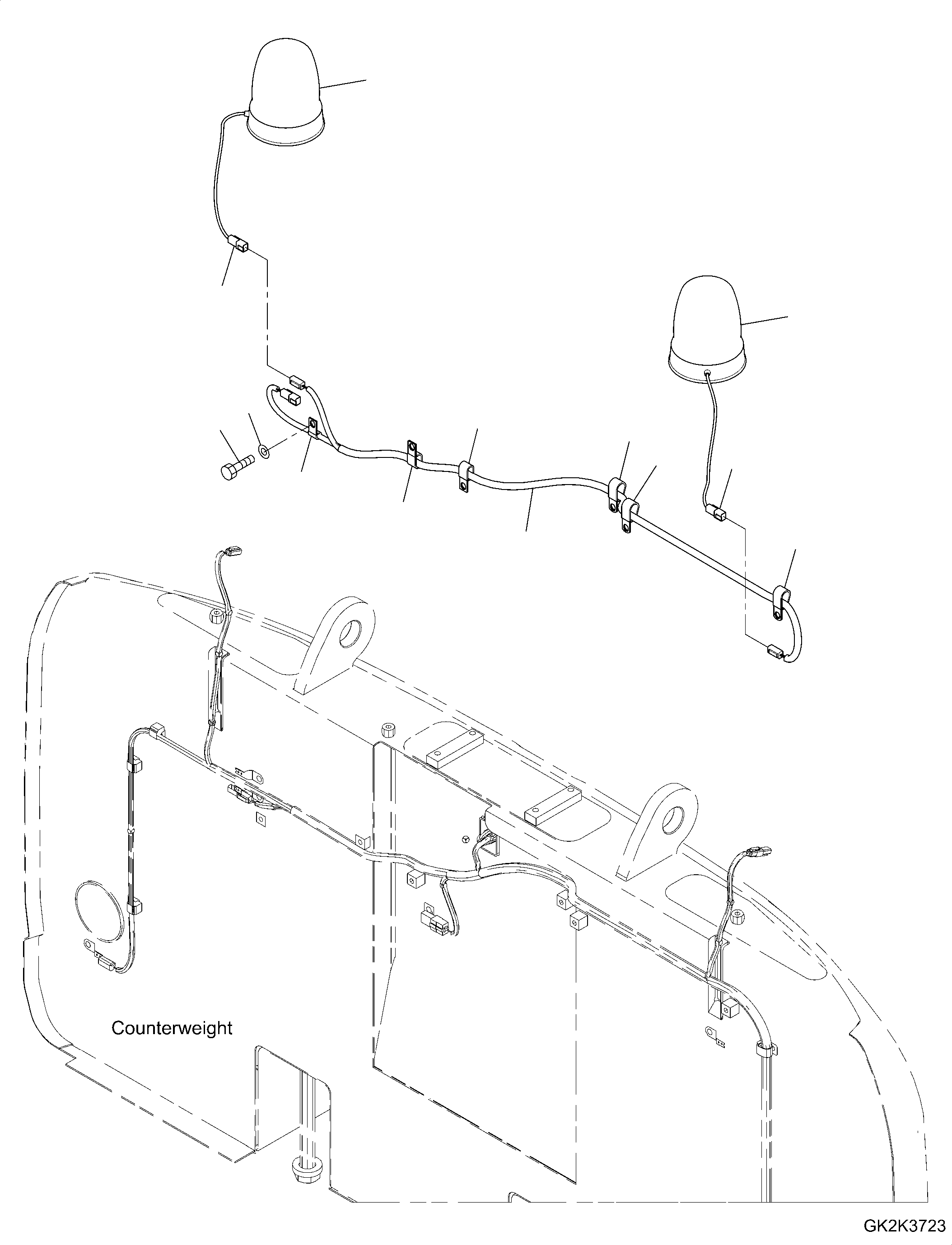Excavators Komatsu / PW160-11 S/N H65051-UP(PW00008H) / Beacon Lamp, First and Second, Counterweight(E024001 : E0343-001001)