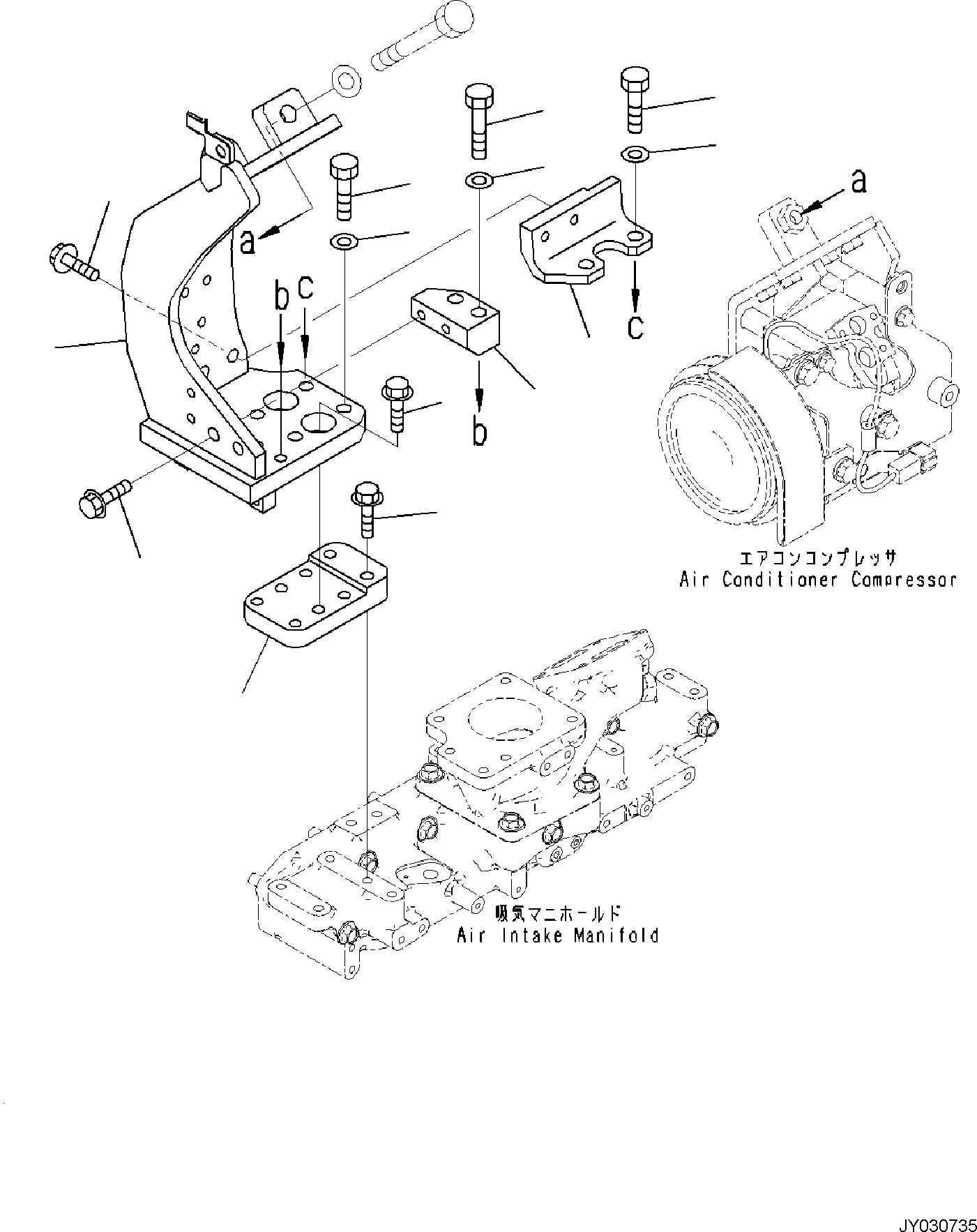 Komatsu parts book diagram for SAA4D95LE-7A S/N 801699-UP FOR PW118MR-11: ENGINE ACCESSORIES AND OTHERS, AIR COMPRESSOR